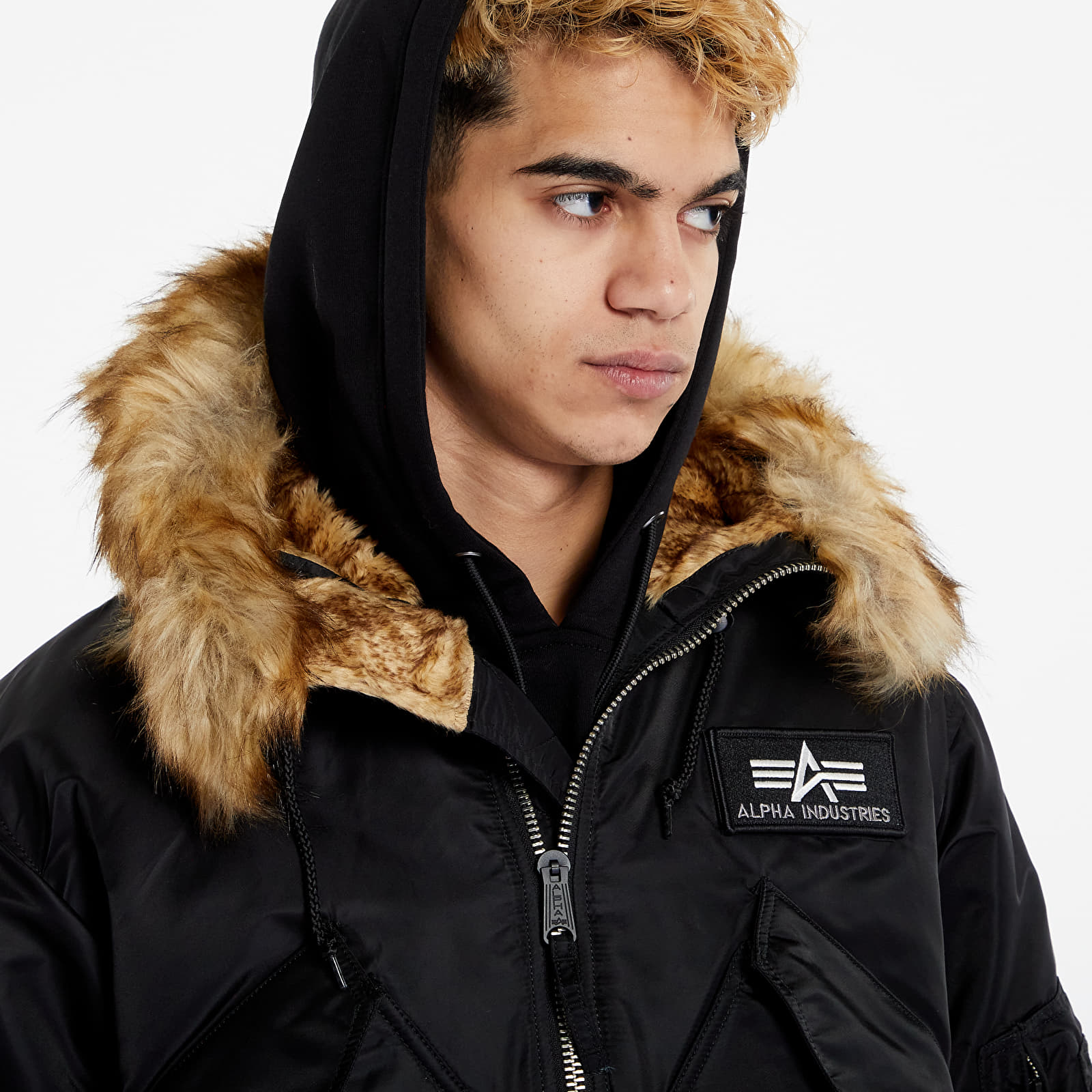 Blousons bomber Alpha Industries 45P Hooded Custom Black/ Reflective