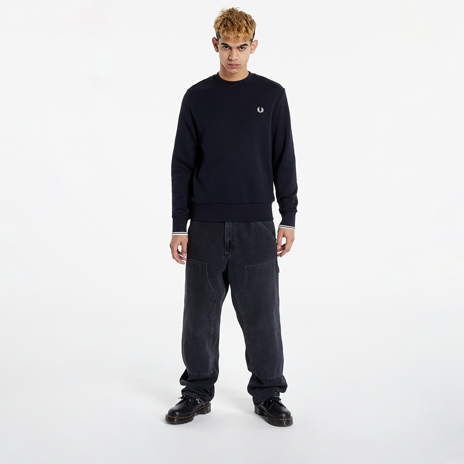 Hupparit ja collegepaidat FRED PERRY Crewneck Sweatshirt Navy