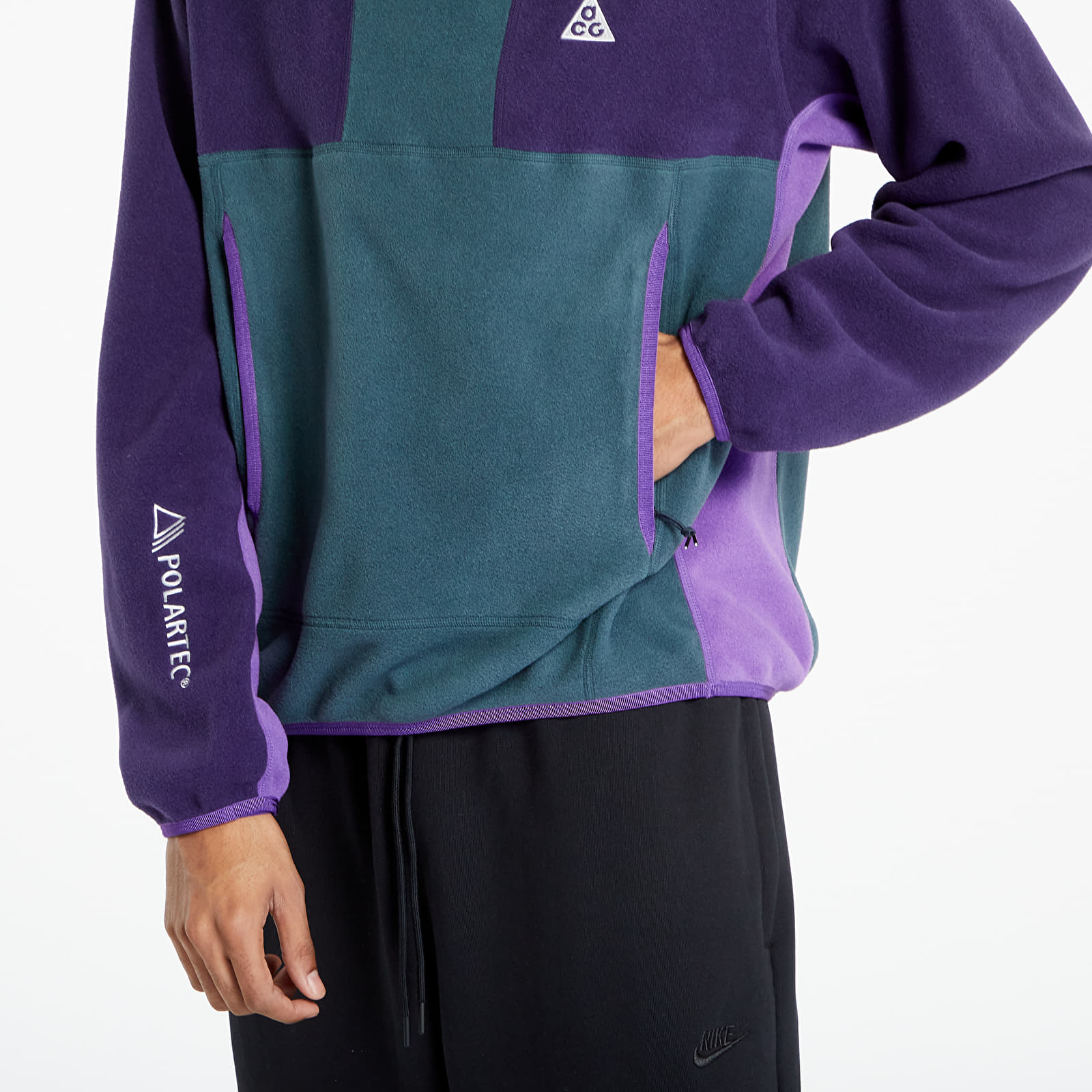 Mikiny Nike ACG "Wolf Tree" Men's Pullover Hoodie Deep Jungle/ Purple Ink/ Summit White