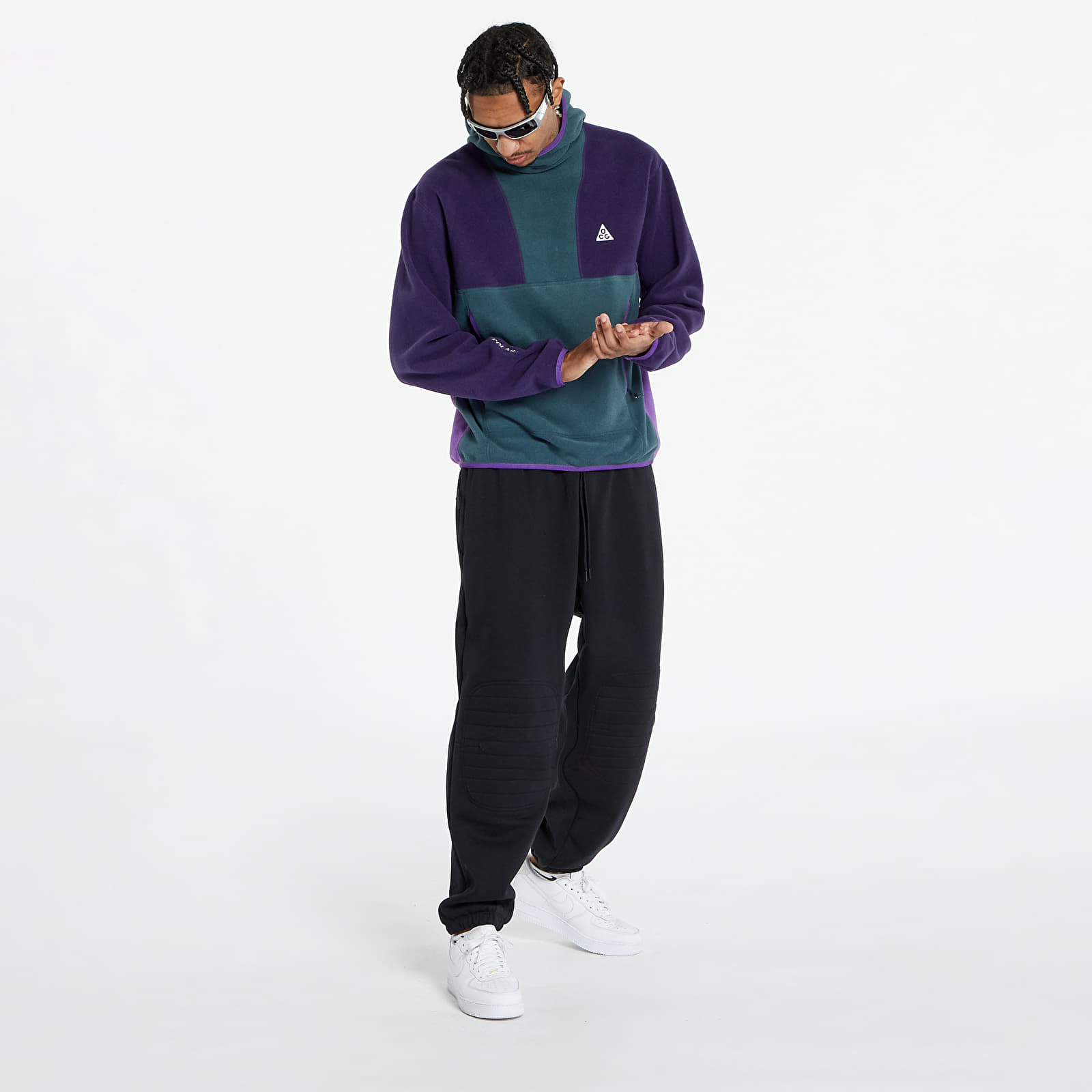 Mikiny Nike ACG "Wolf Tree" Men's Pullover Hoodie Deep Jungle/ Purple Ink/ Summit White