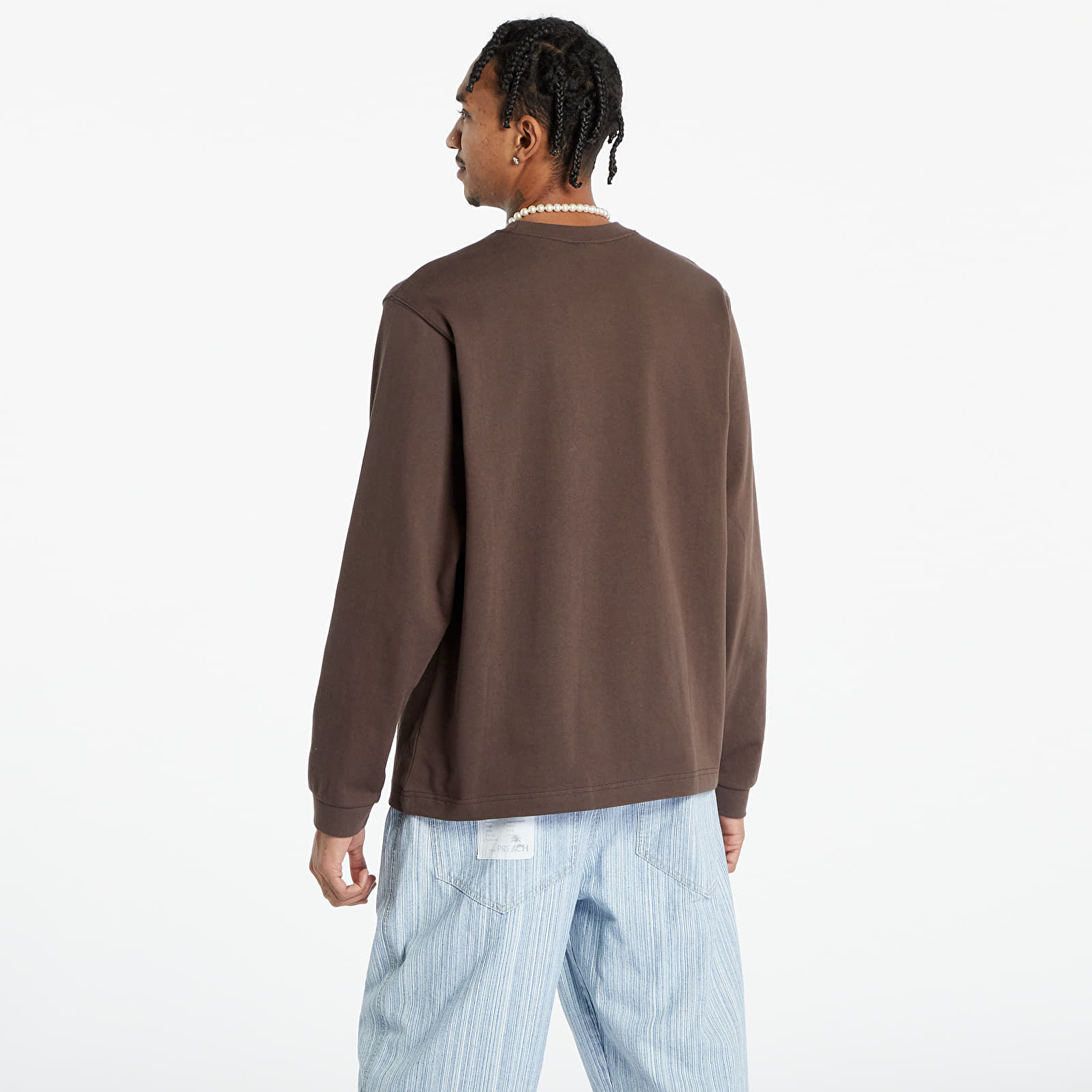 T-shirts Nike Solo Swoosh Men's Long Sleeve Top Baroque Brown/ White