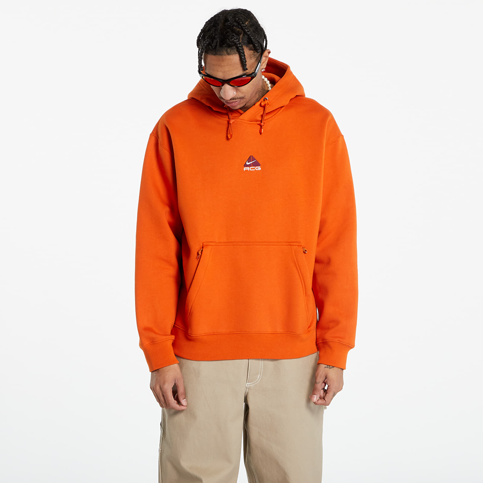 Nike - acg therma-fit fleece pullover hoodie unisex campfire orange/ summit white