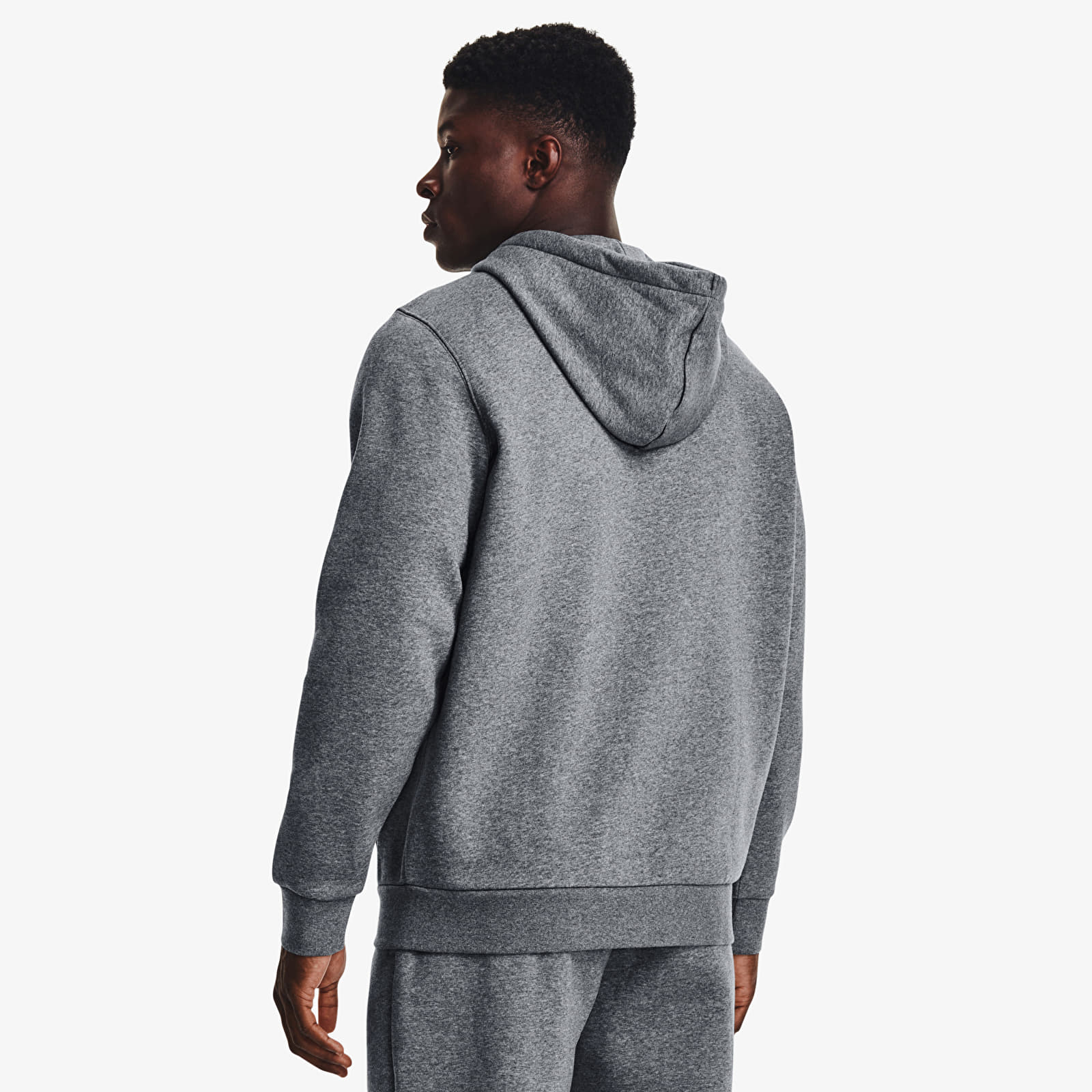 Mikiny Under Armour Essential Fleece Fz Hood Gray