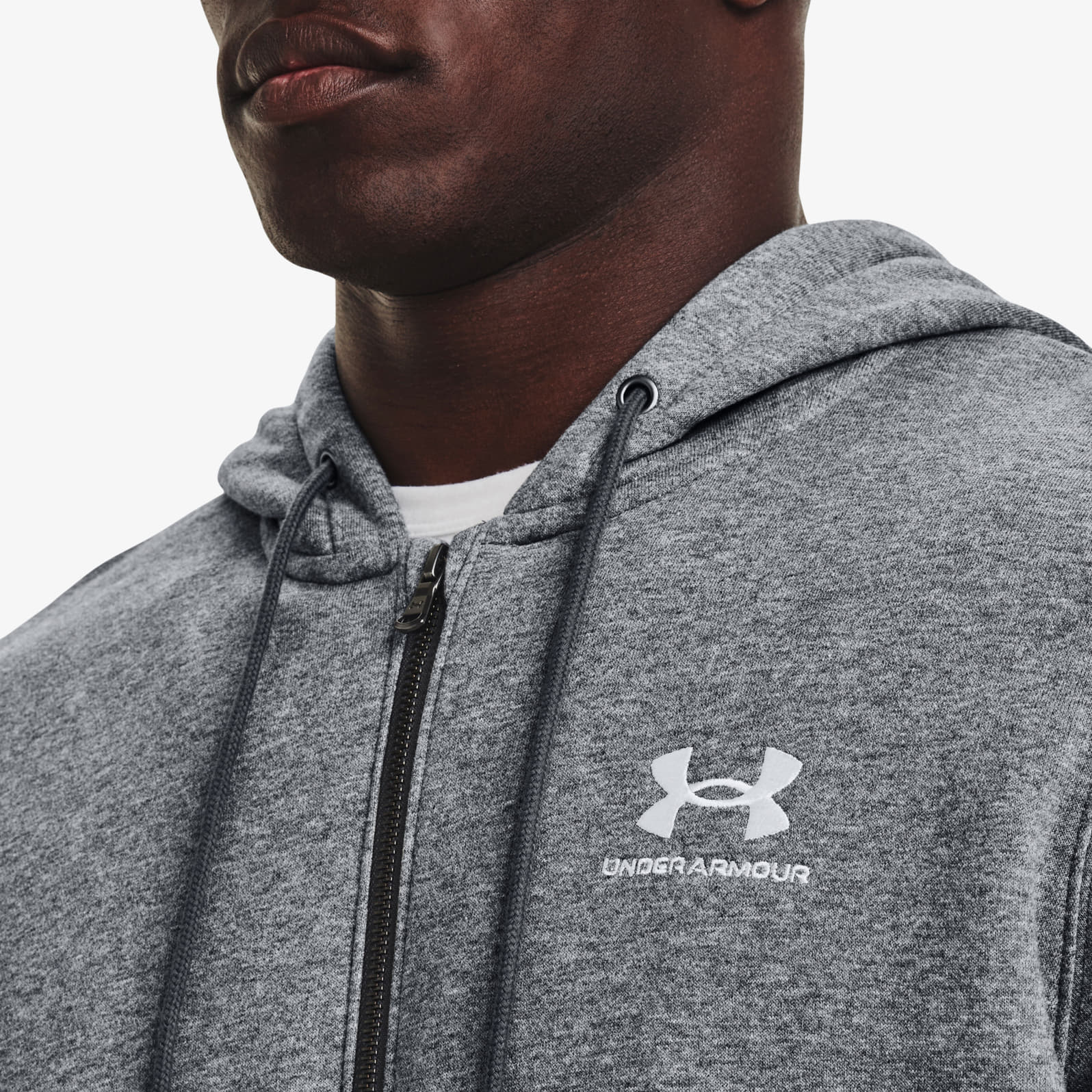 Grey under armour shop zip up hoodie