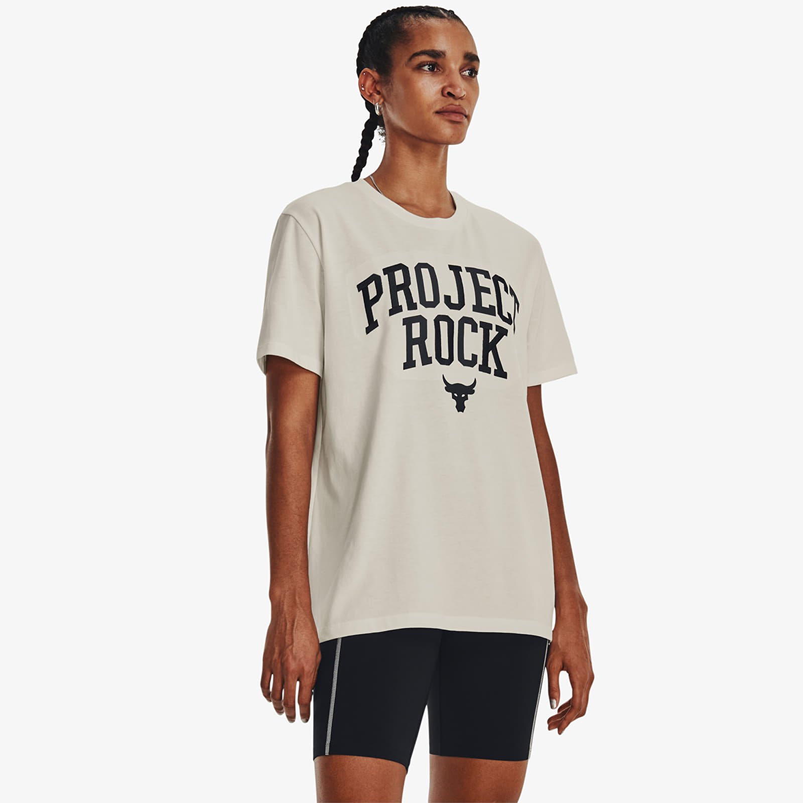 Trička Under Armour Project Rock Heavyweight Campus T-Shirt White