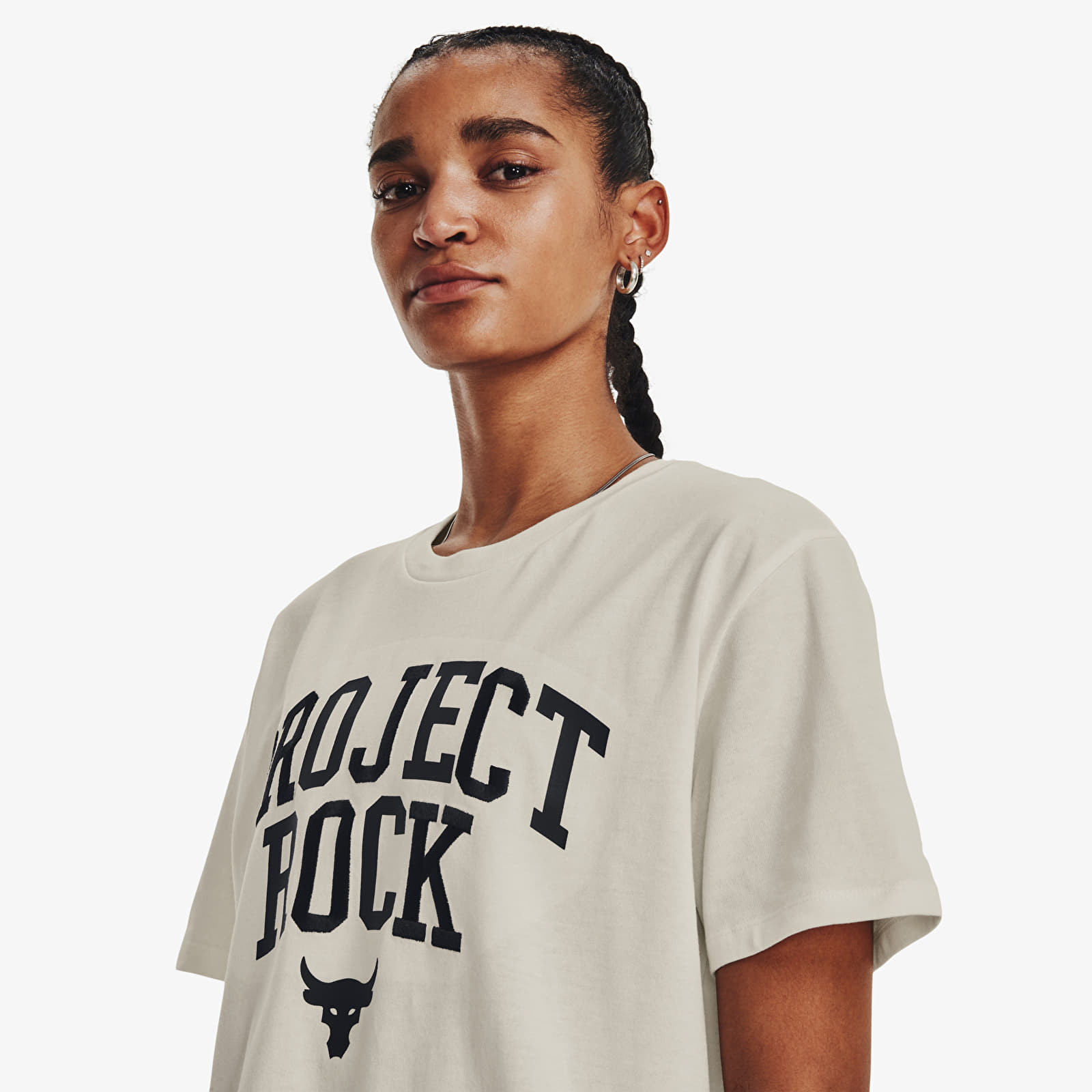 Trička Under Armour Project Rock Heavyweight Campus T-Shirt White