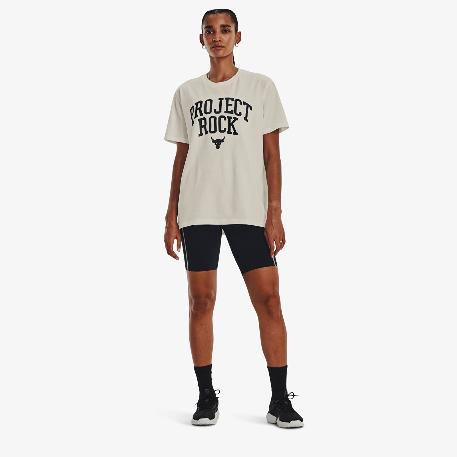 Trička Under Armour Project Rock Heavyweight Campus T-Shirt White