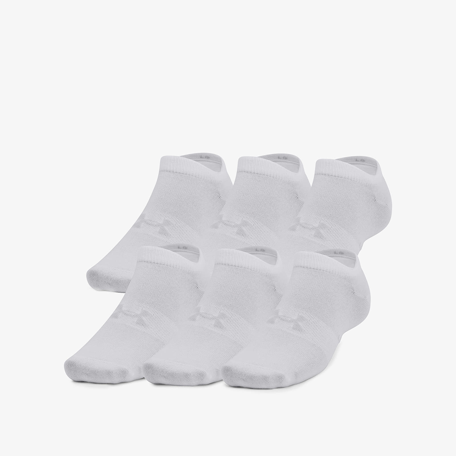 Șosete Under Armour Essential No Show 6-Pack White/ White/ Halo Gray