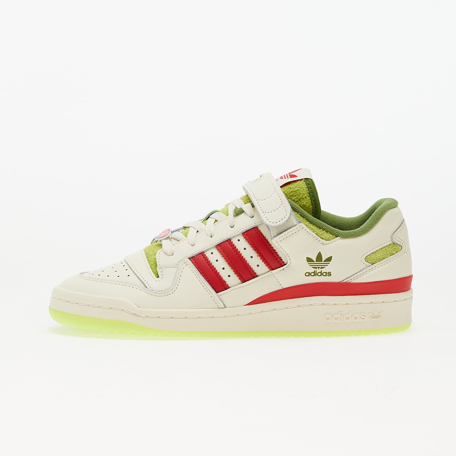 Pánske tenisky a topánky adidas x The Grinch Forum Low Core White/ Collegiate Red/ Solar Slime