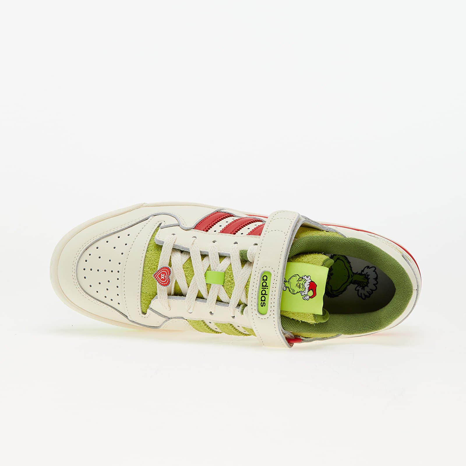 Férfi cipők adidas x The Grinch Forum Low Core White/ Collegiate Red/ Solar Slime