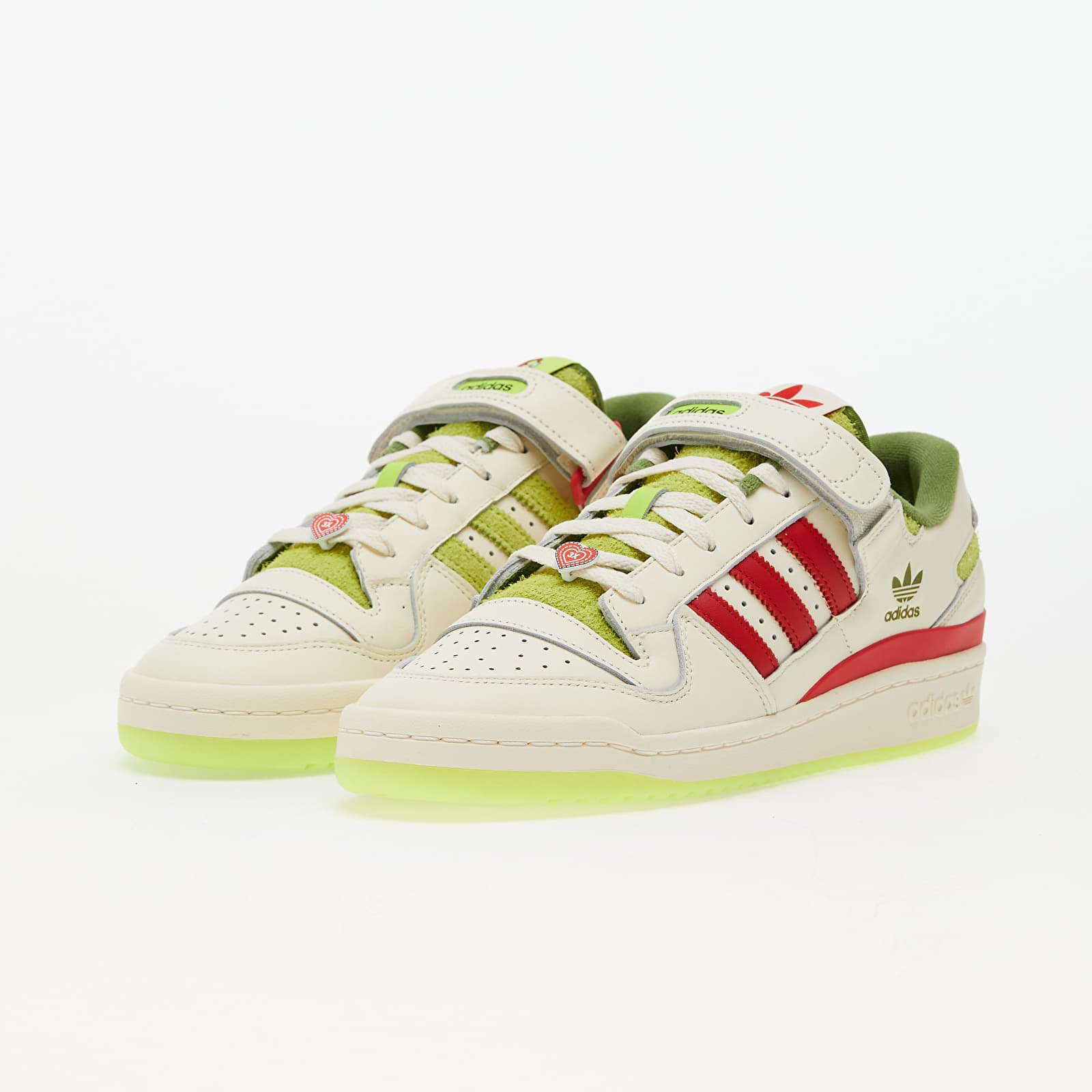 Férfi cipők adidas x The Grinch Forum Low Core White/ Collegiate Red/ Solar Slime