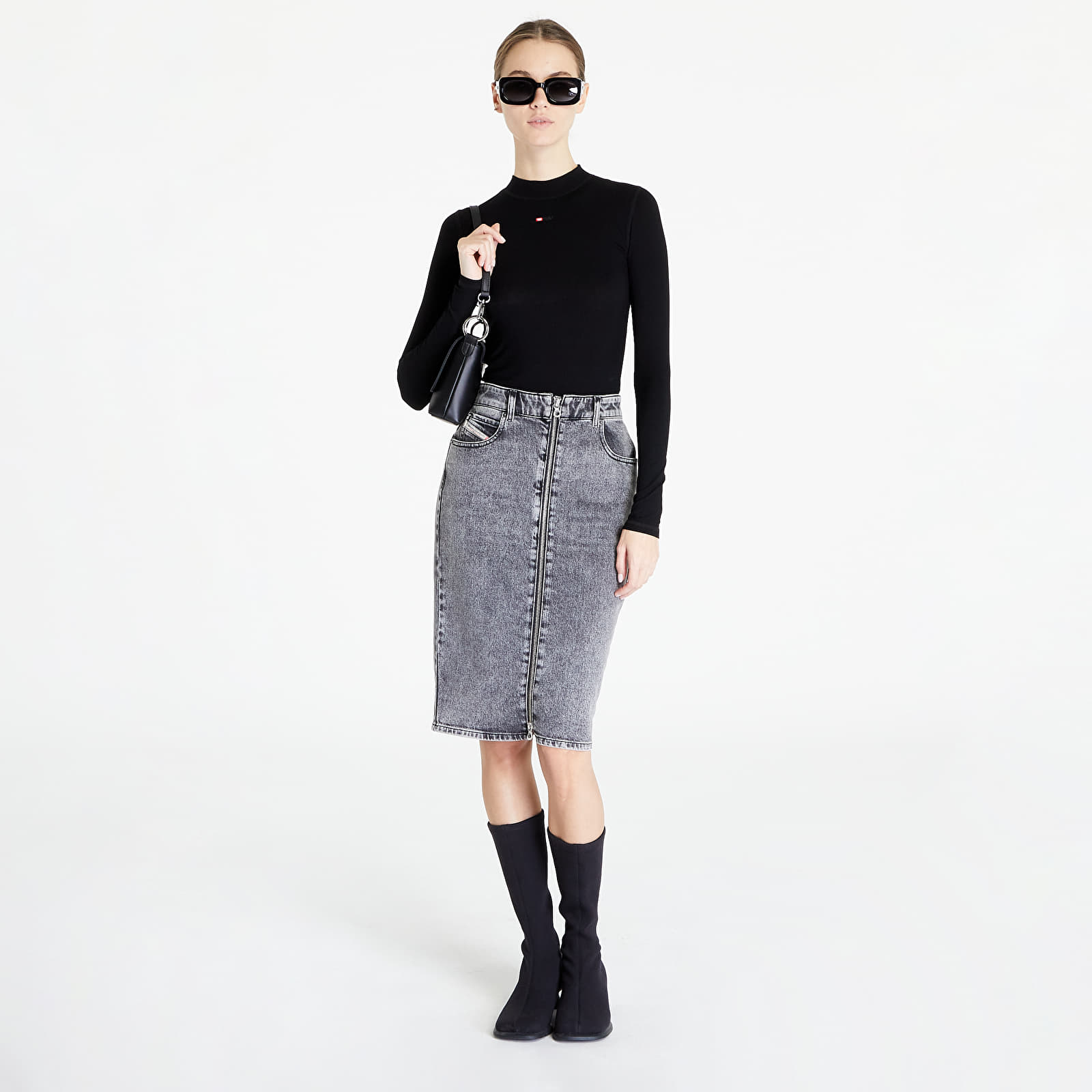 Sukně Diesel De-Pencil-Z Skirt Black/ Blue