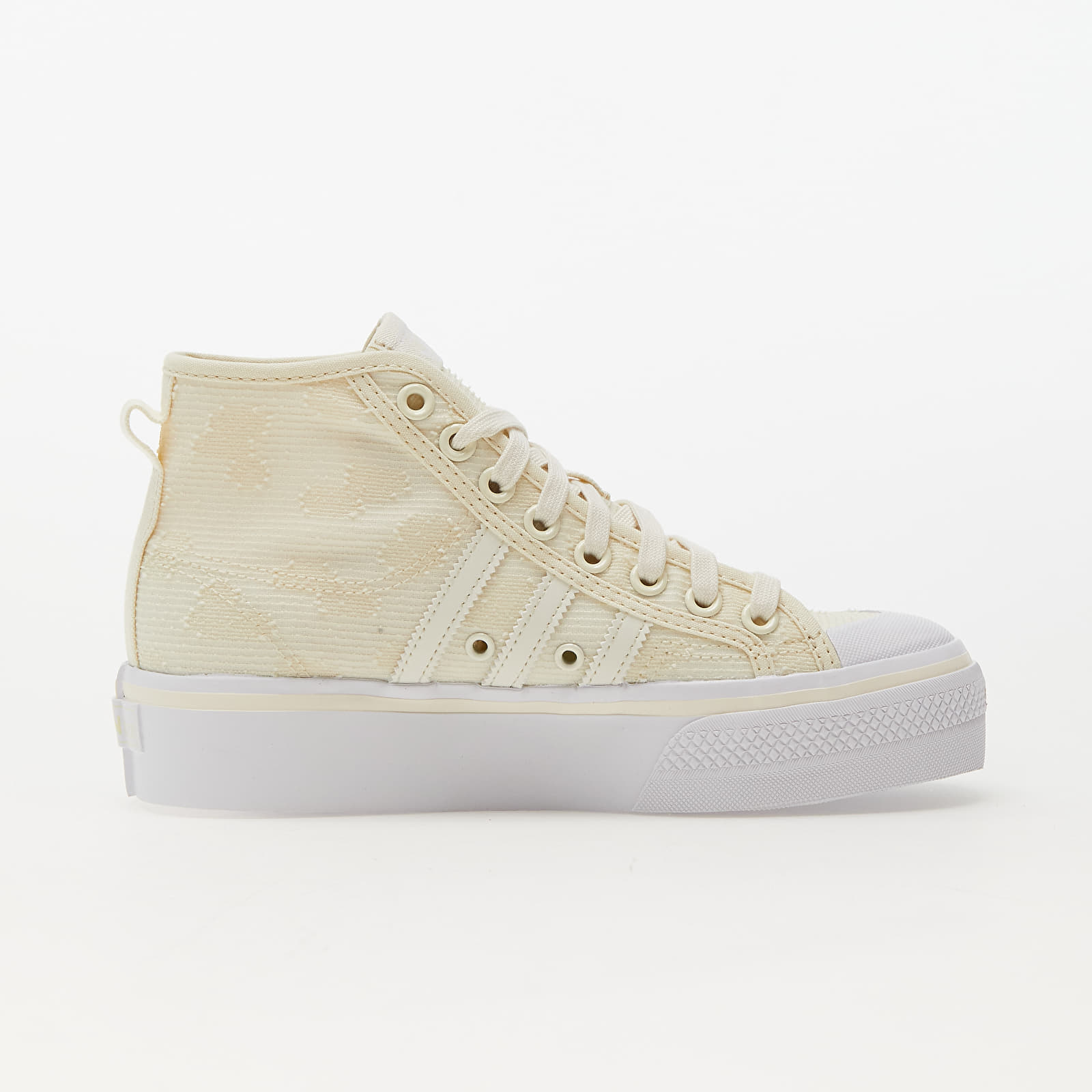 Încălțăminte și sneakerși pentru femei adidas Nizza Platform Mid W Cream White/ Cream White/ Cloud White
