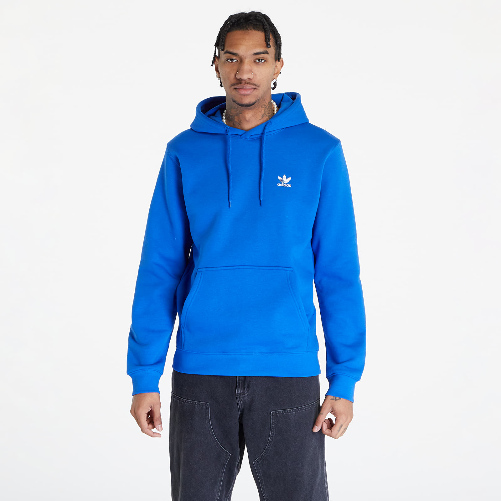 adidas Originals - trefoil essential hoodie semi lucid blue
