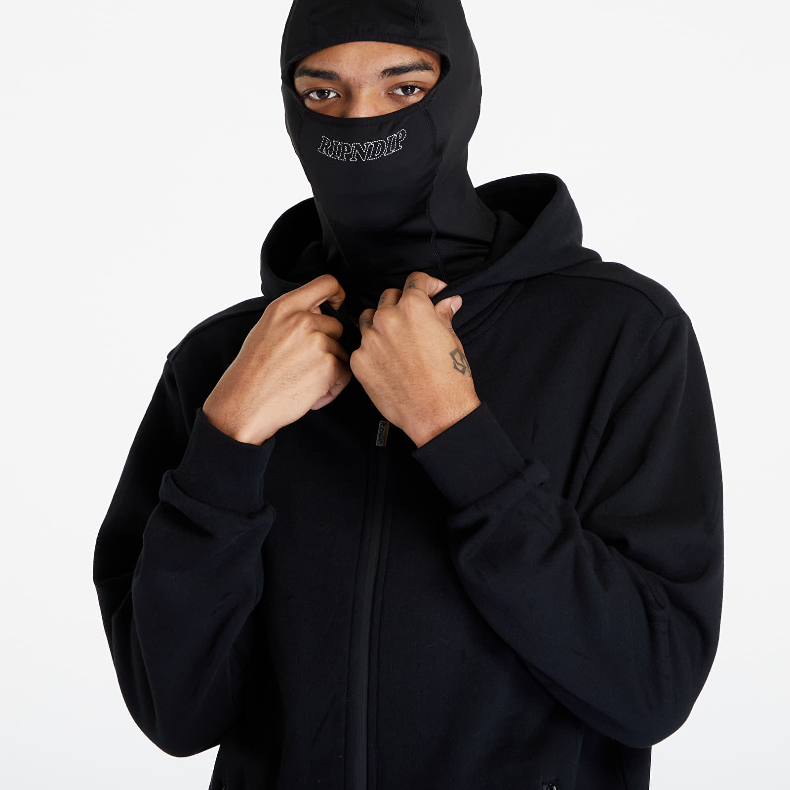 Mikiny RIPNDIP Fuckin Fuck Balaclava Full-Zip Hoodie Black