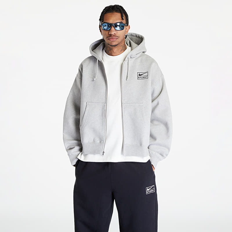 Nike U NRG x Stüssy Full-Zip Fleece Hoodie Grey Heather/ Black