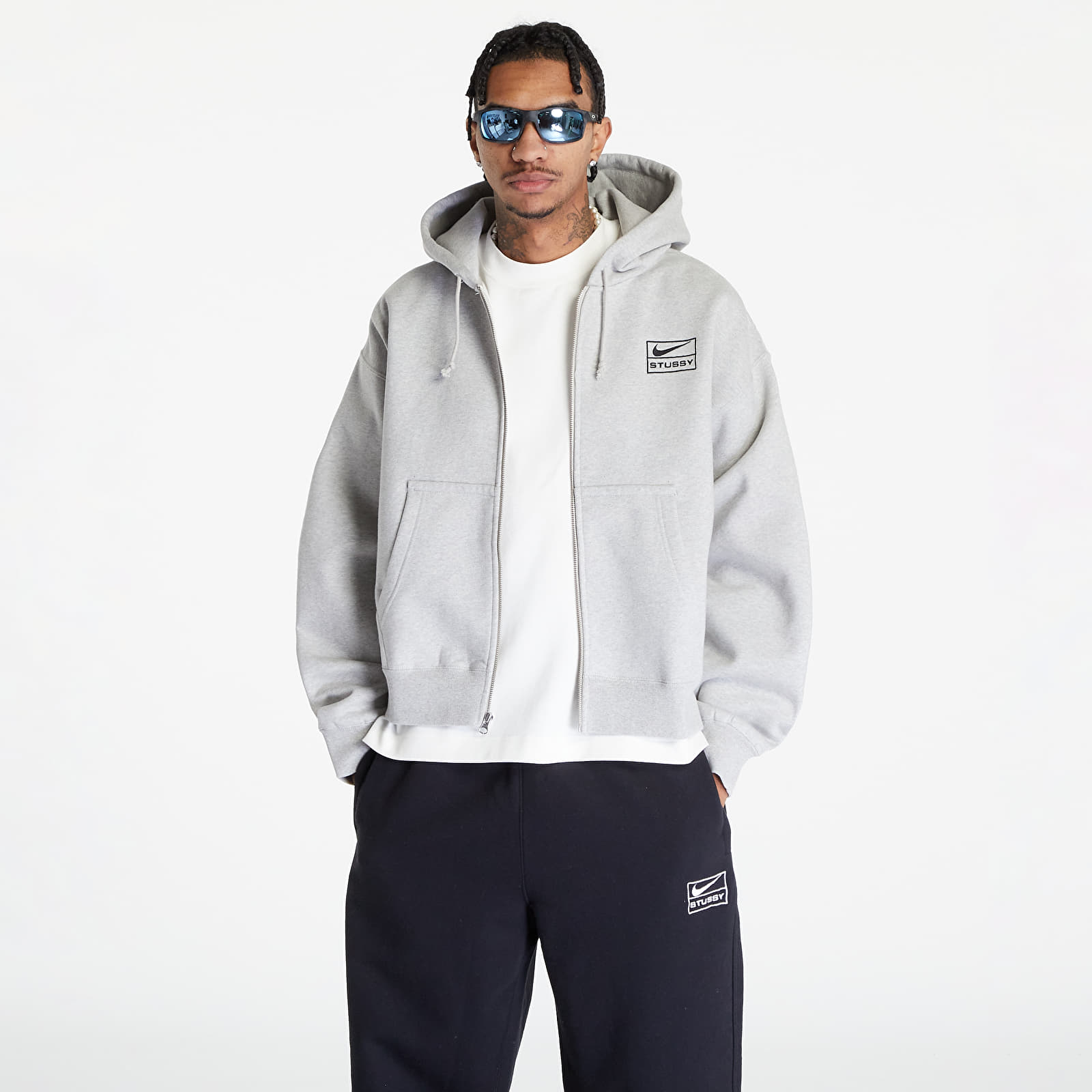 Stussy zip hoodie grey deals