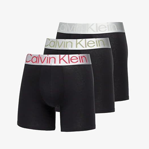 Boxer shorts Calvin Klein Reconsidered Steel Cotton Boxer Brief 3-Pack  Black/ Grey Heather