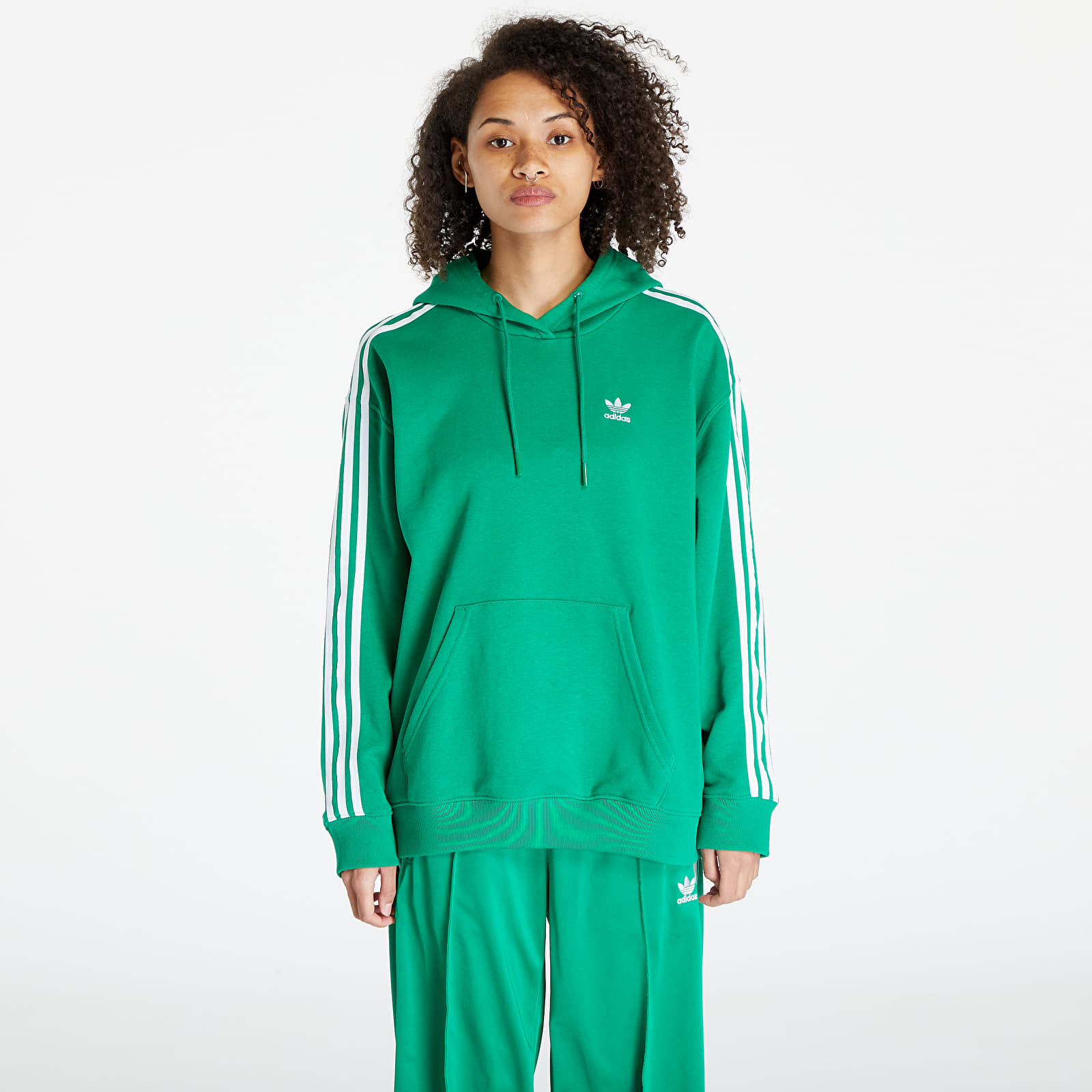 adidas Originals 3-Stripes Oversized Hoodie Green