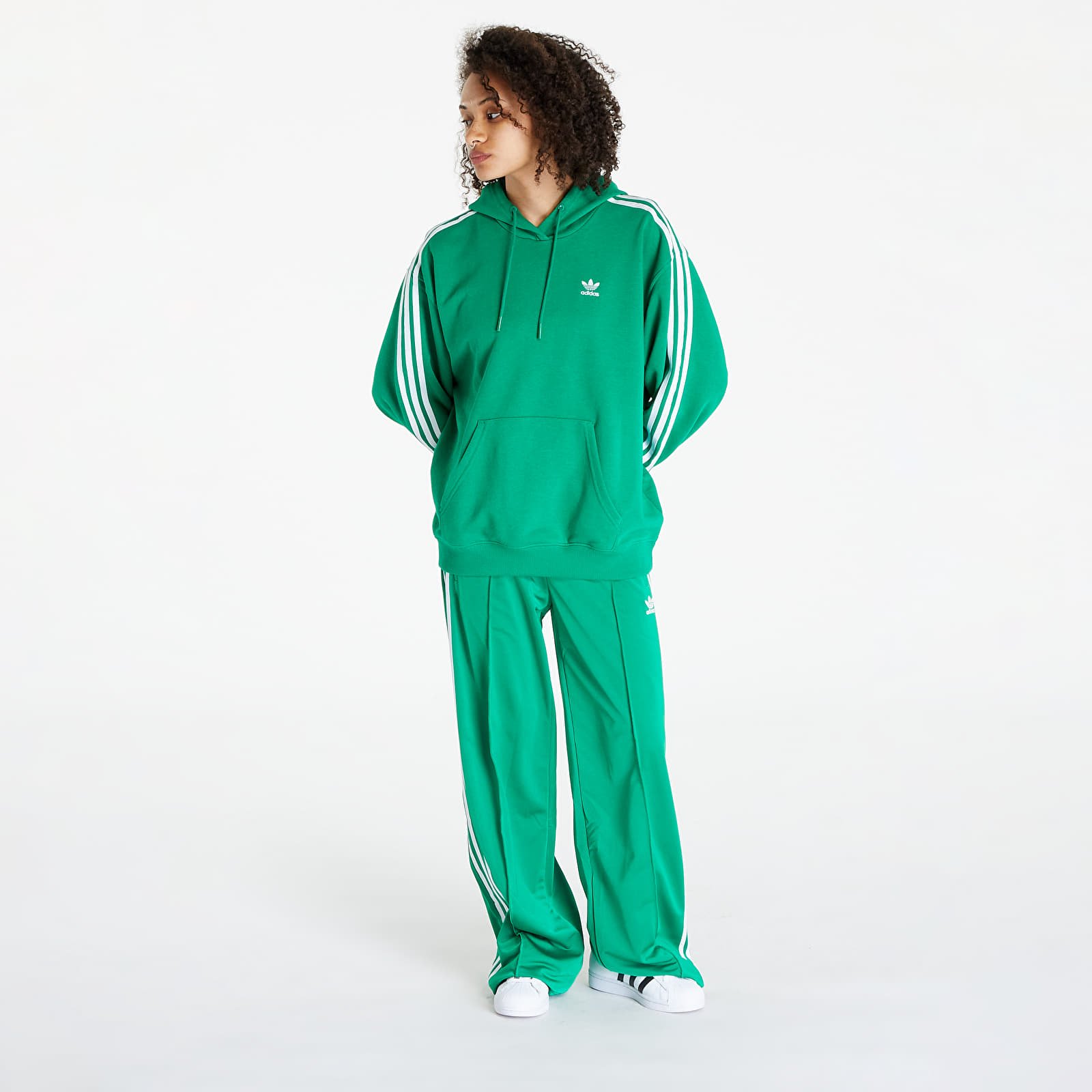 Hoodies and sweatshirts  adidas Originals 3-Stripes Oversized Hoodie Green