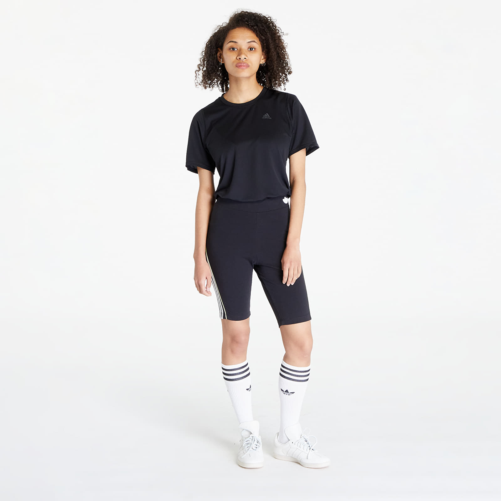 Pantaloni scurți adidas Short Piping High-Waist Tights Black