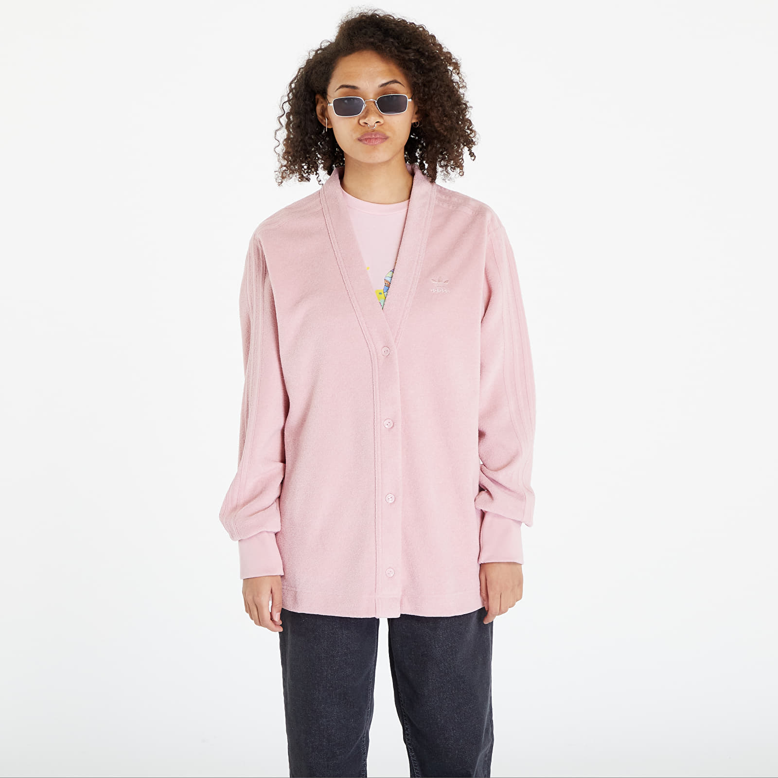 Svetry adidas Soft Loose Cardigan Sweater Wonder Mauve