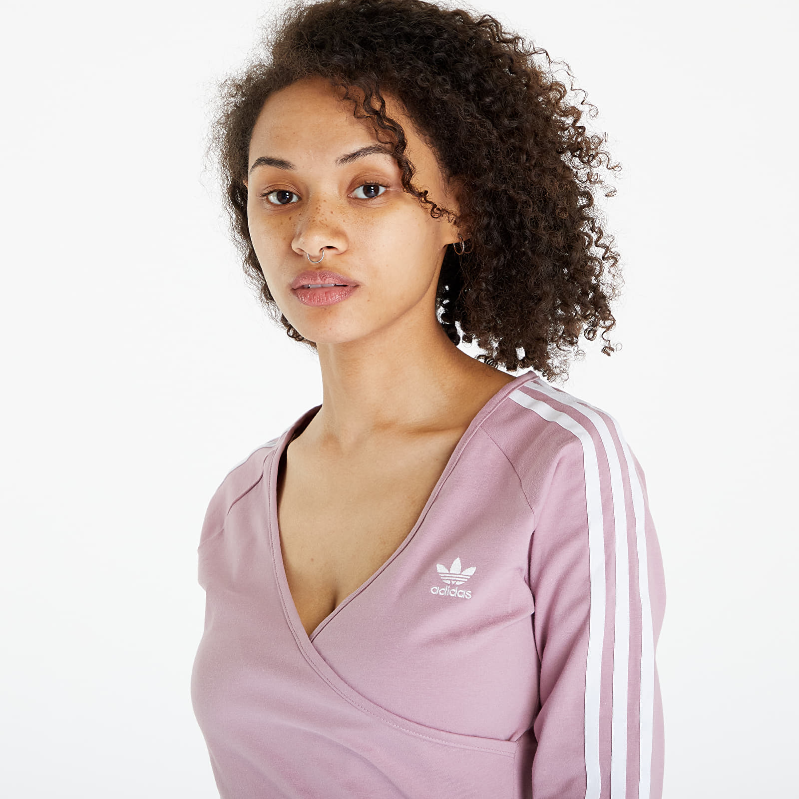 T-paidat adidas Originals Cropped Long Sleeve Tee Magic Mauve