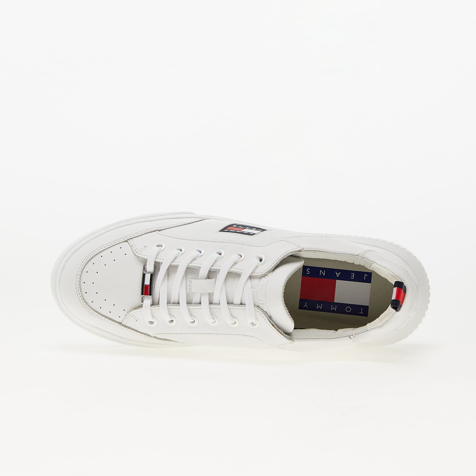 Női cipők TOMMY JEANS Elevated Leather Cupsole White