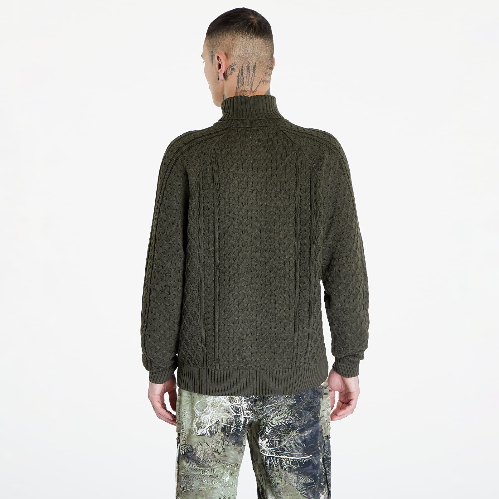 Gensere Nike Life Men's Cable Knit Turtleneck Sweater Cargo Khaki