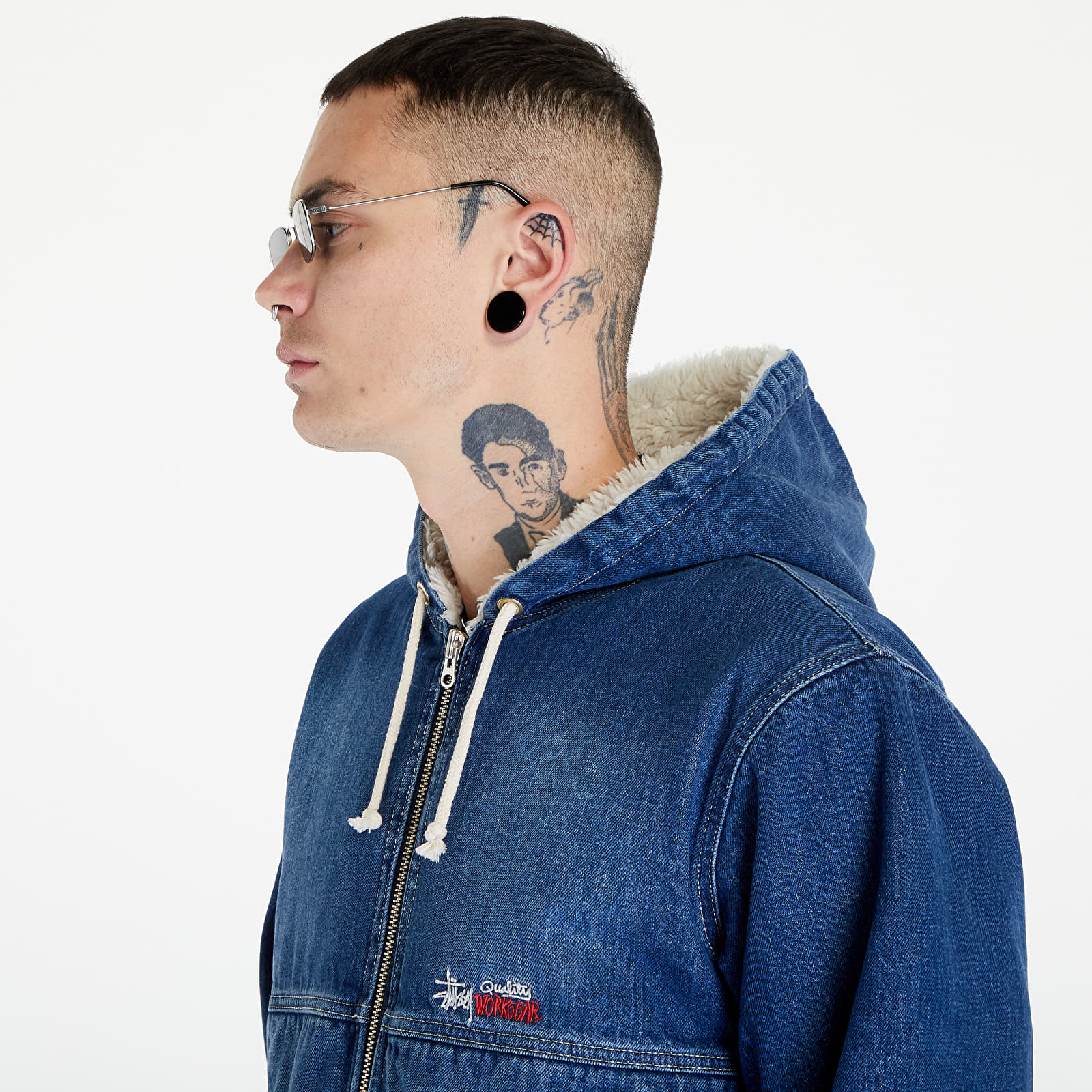 Bundy Stüssy Denim Sherpa Work Jacket UNISEX Washed Blue