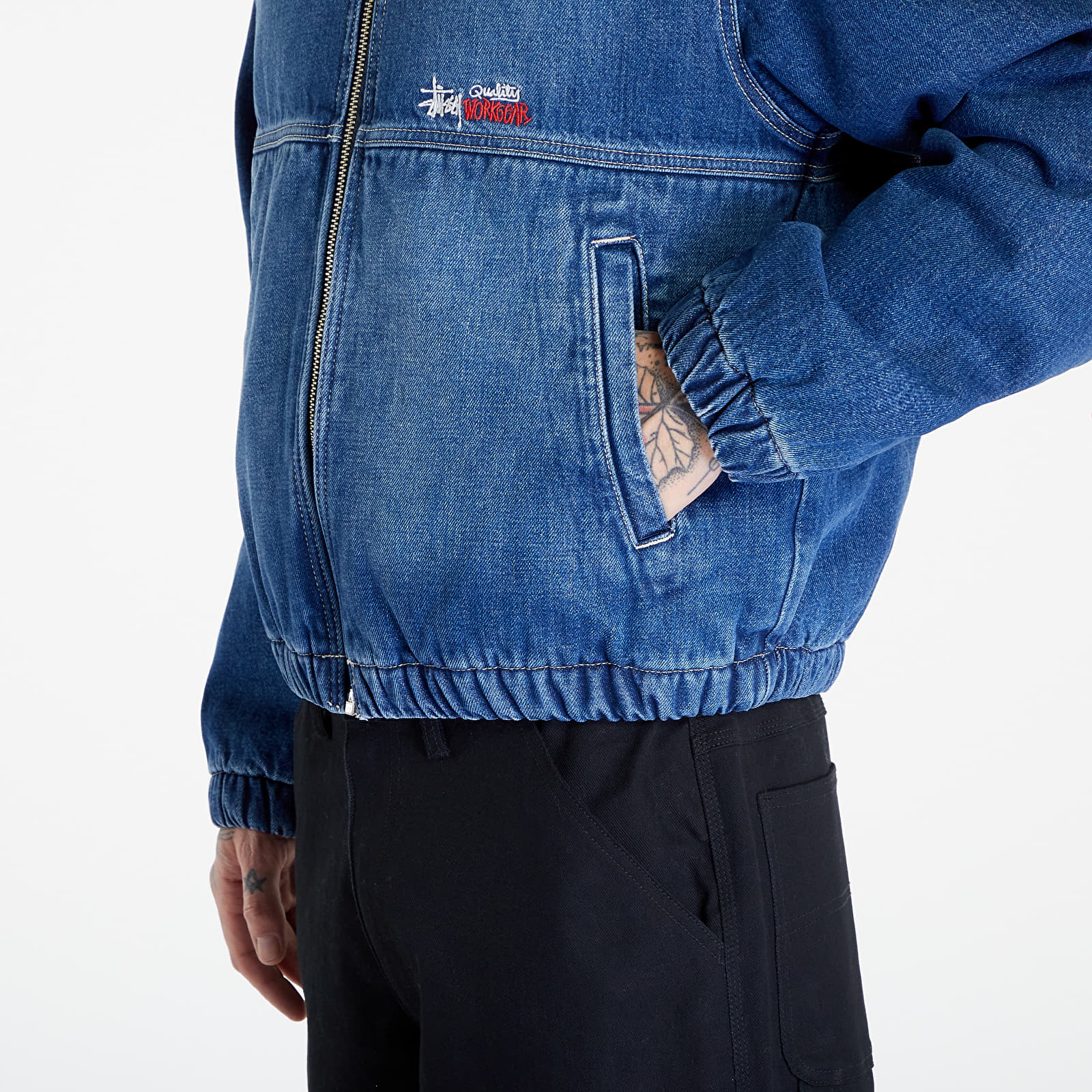 Bundy Stüssy Denim Sherpa Work Jacket UNISEX Washed Blue