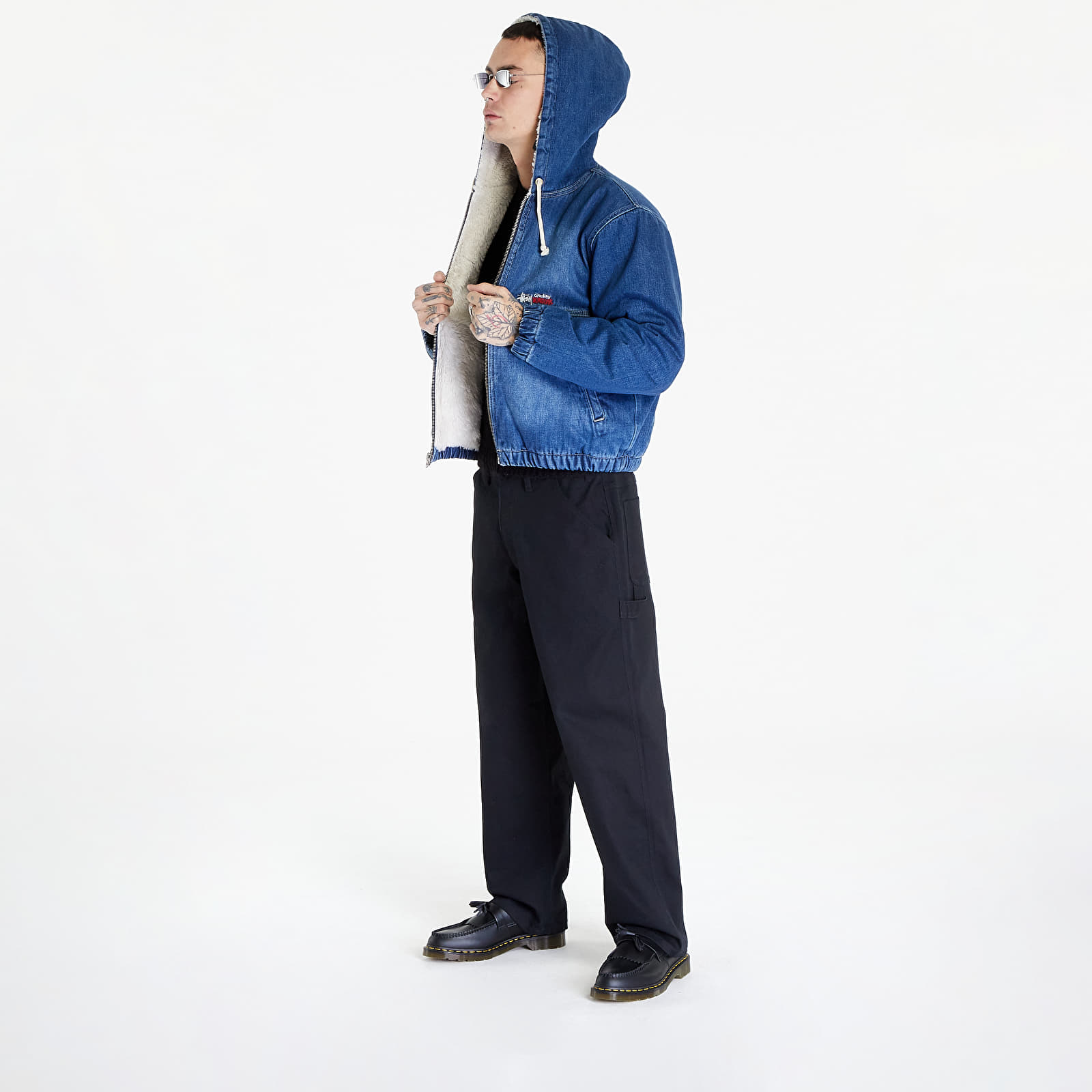 Bundy Stüssy Denim Sherpa Work Jacket UNISEX Washed Blue
