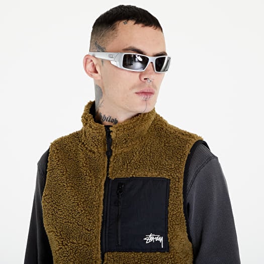 Vests Stüssy Sherpa Reversible Vest UNISEX Olive (118528 olive