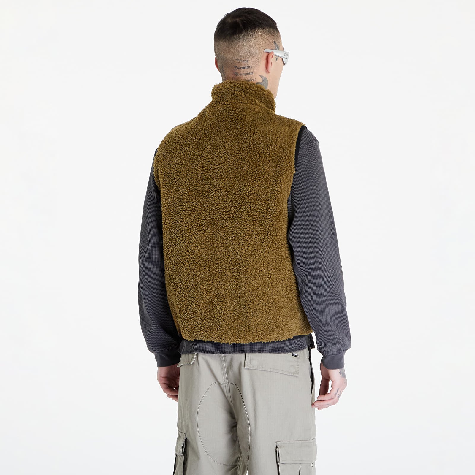 Vesty Stüssy Sherpa Reversible Vest UNISEX Olive