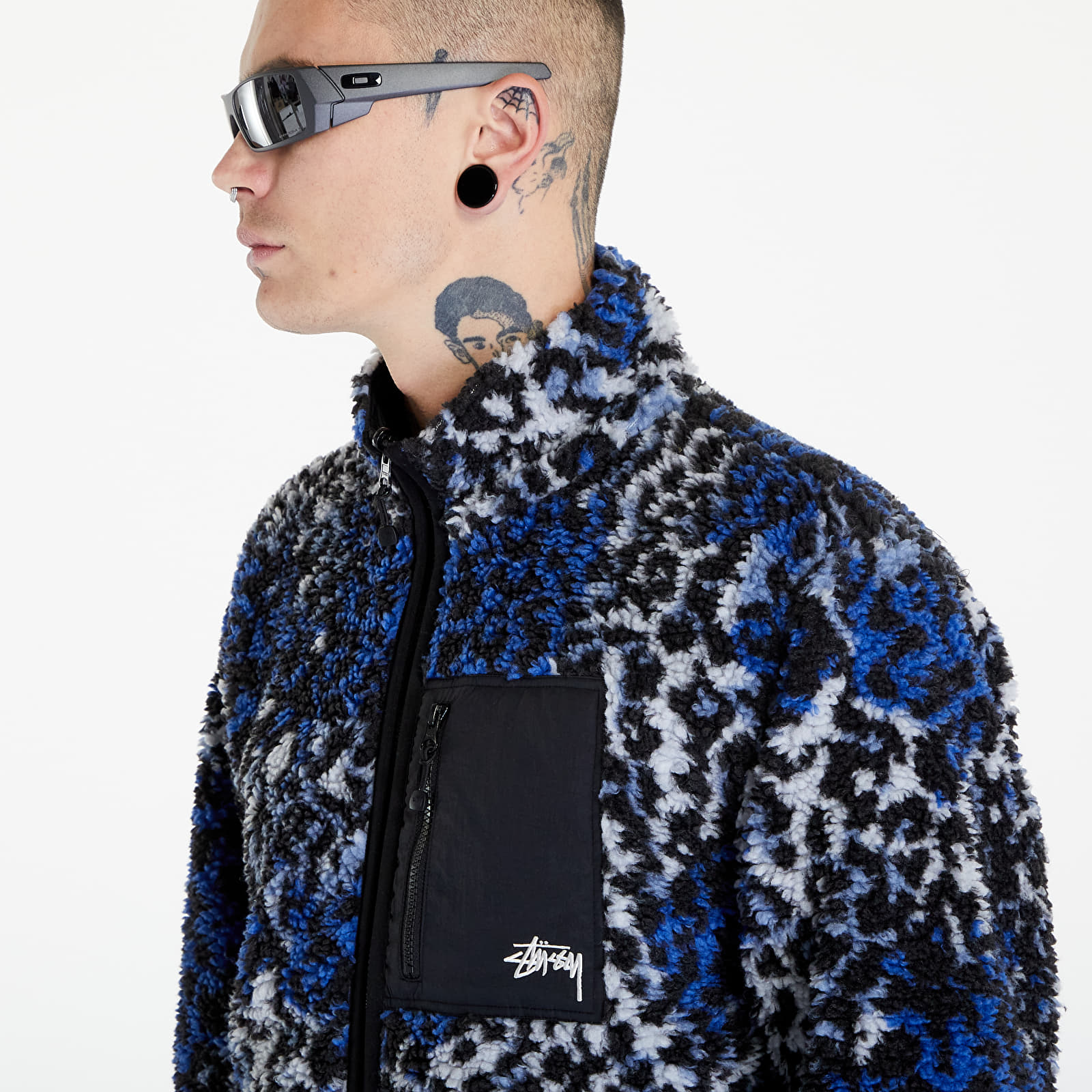 Jackets Stüssy Sherpa Reversible Jacket UNISEX Blue Leopard