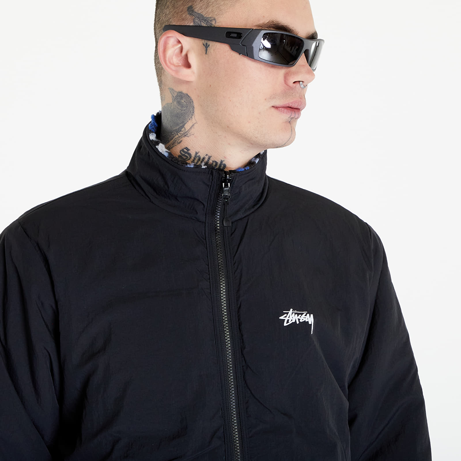 Jackets Stüssy Sherpa Reversible Jacket UNISEX Blue Leopard