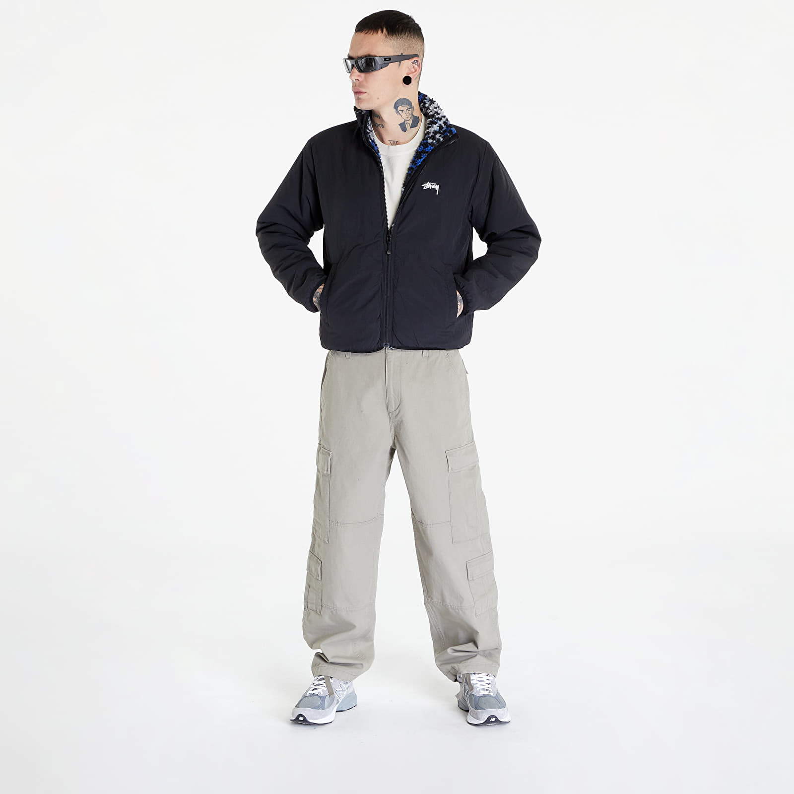 Jackets Stüssy Sherpa Reversible Jacket UNISEX Blue Leopard