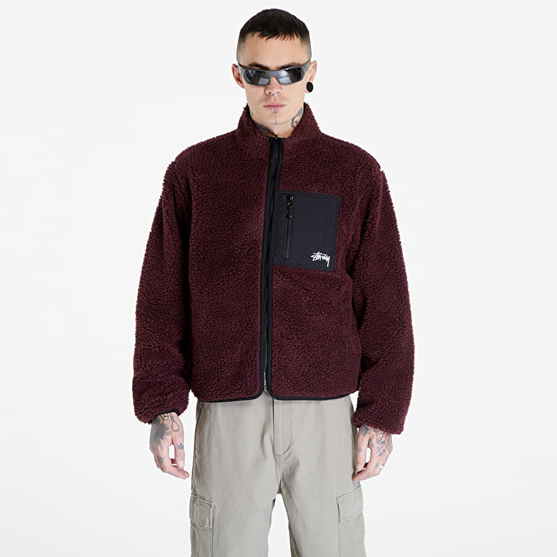 Jackets Stüssy Sherpa Reversible Jacket UNISEX Burgundy (118529