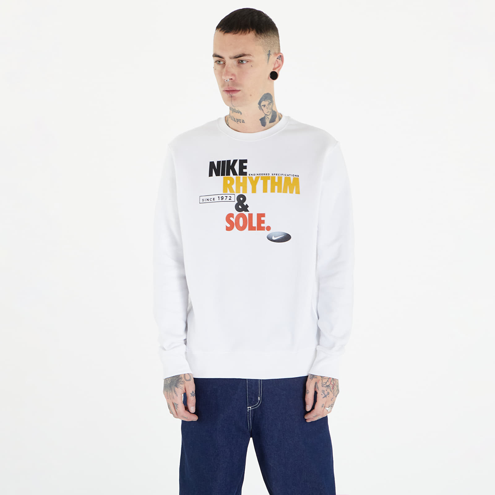 Pulóverek Nike Sportswear Men's Fleece Crew White