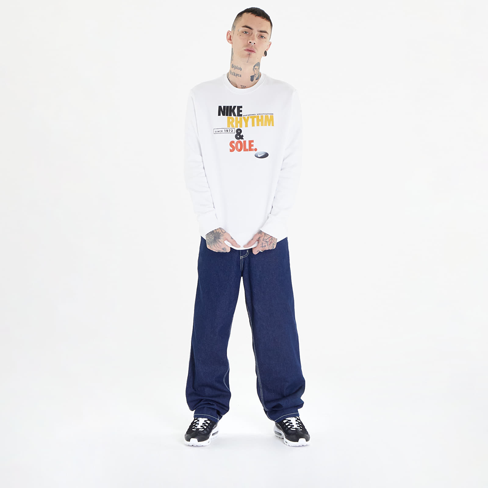 Pulóverek Nike Sportswear Men's Fleece Crew White