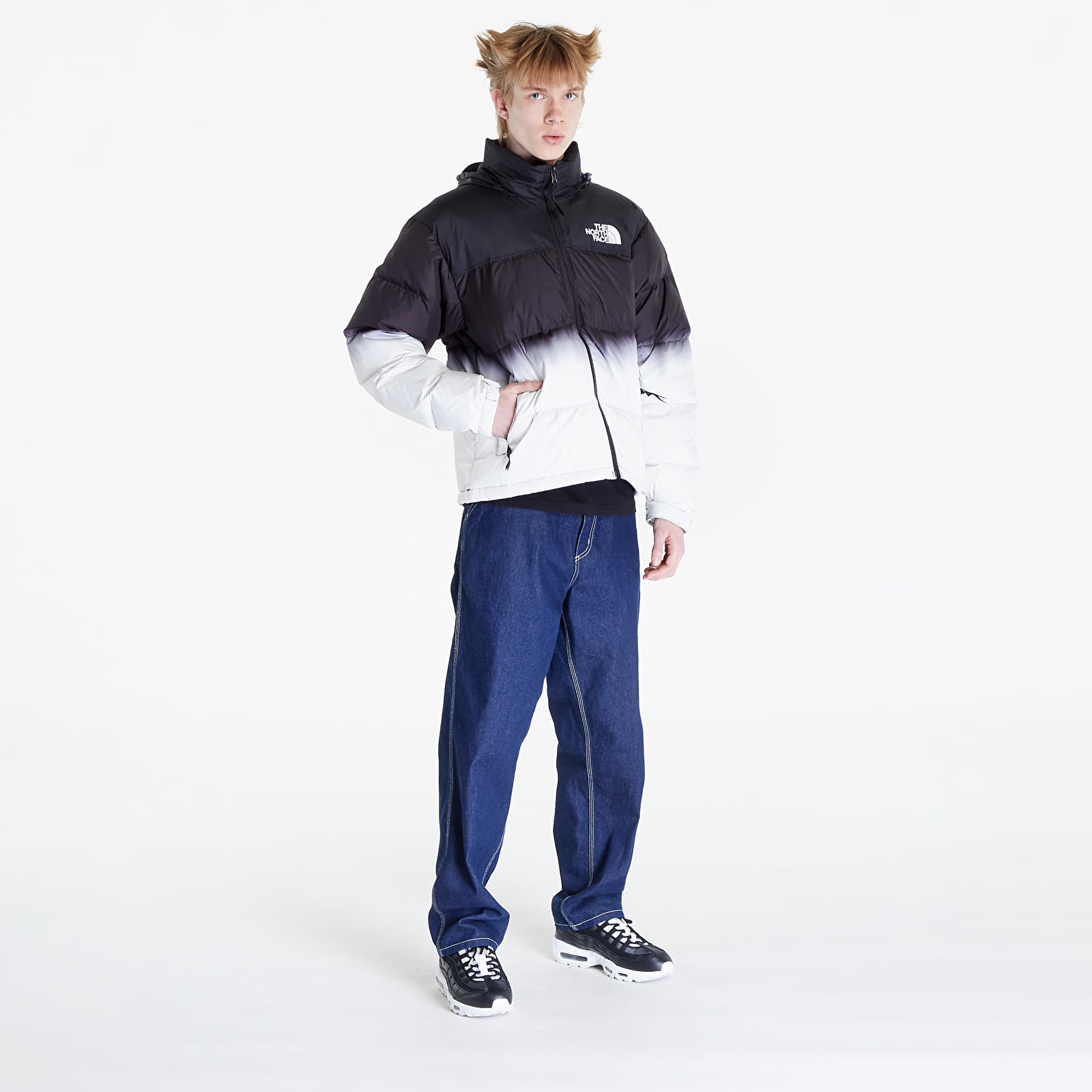 Dzsekik The North Face 96 Nuptse Dip Dye Jacket TNF Black Dip Dye