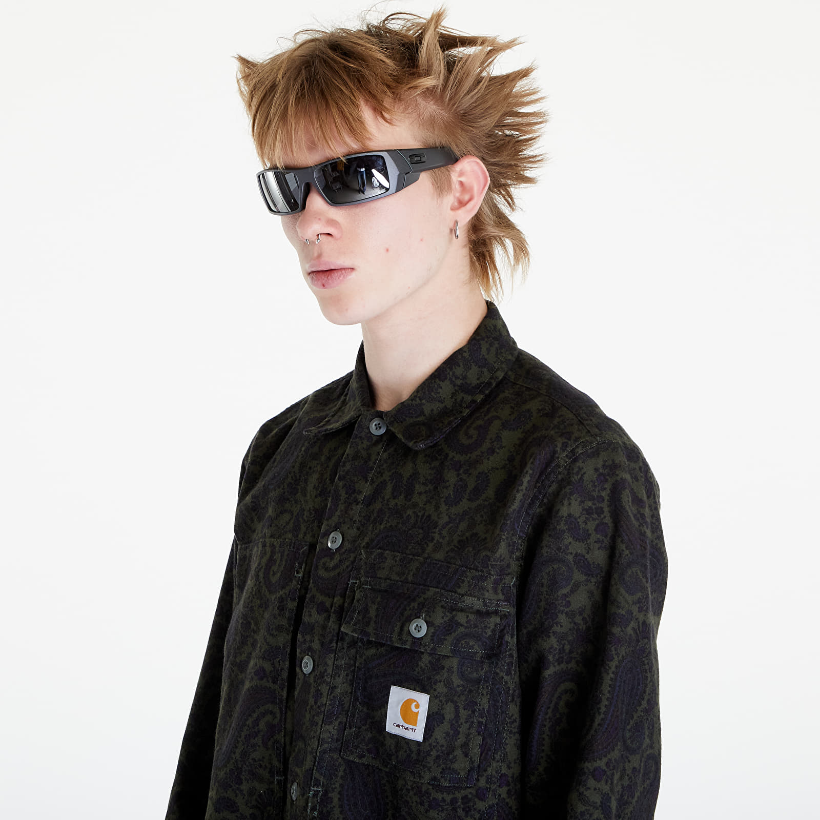 Shirts Carhartt WIP Longsleeve Charter Shirt UNISEX Paisley Print/ Plant