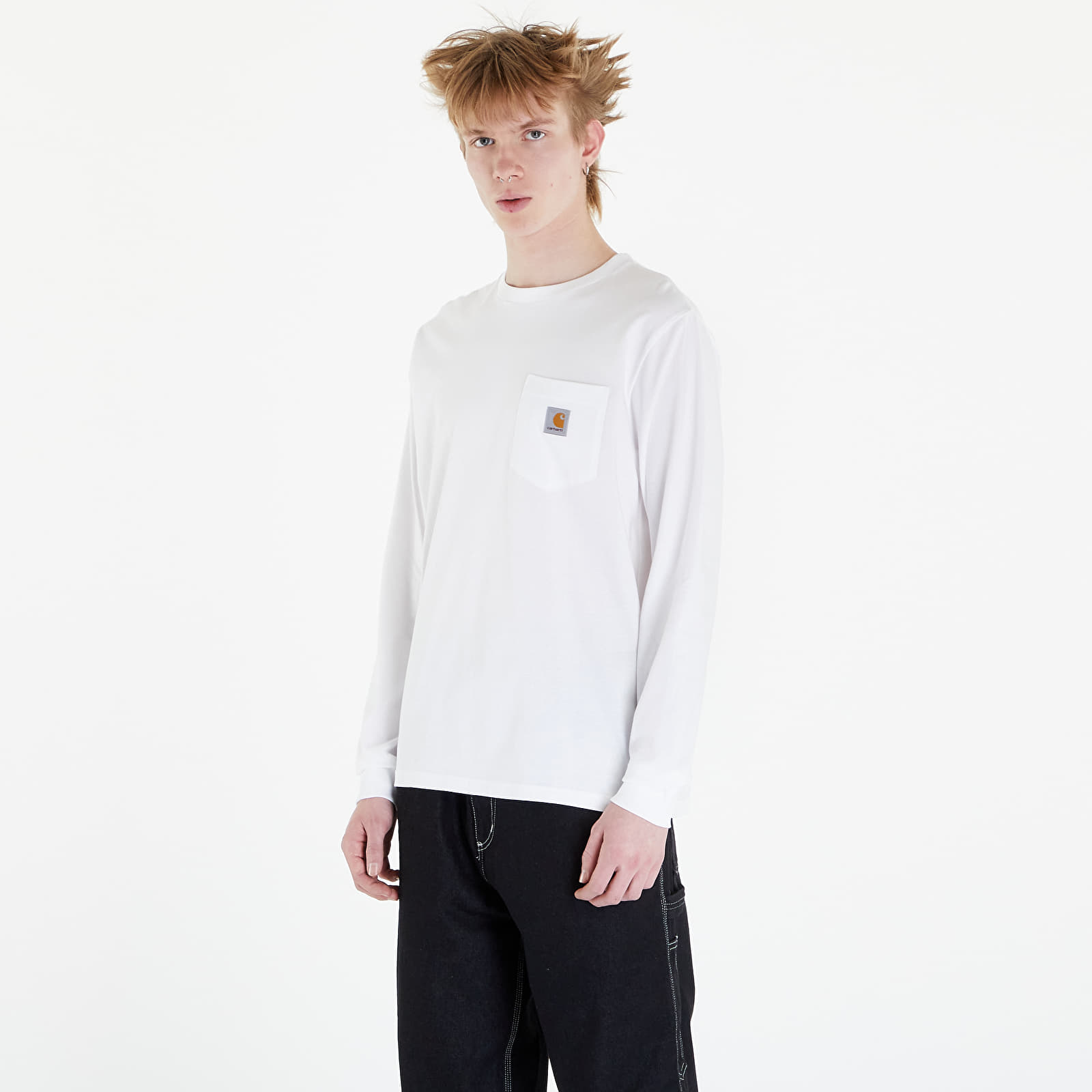 Koszulki Carhartt WIP Long Sleeve Pocket T-Shirt UNISEX White