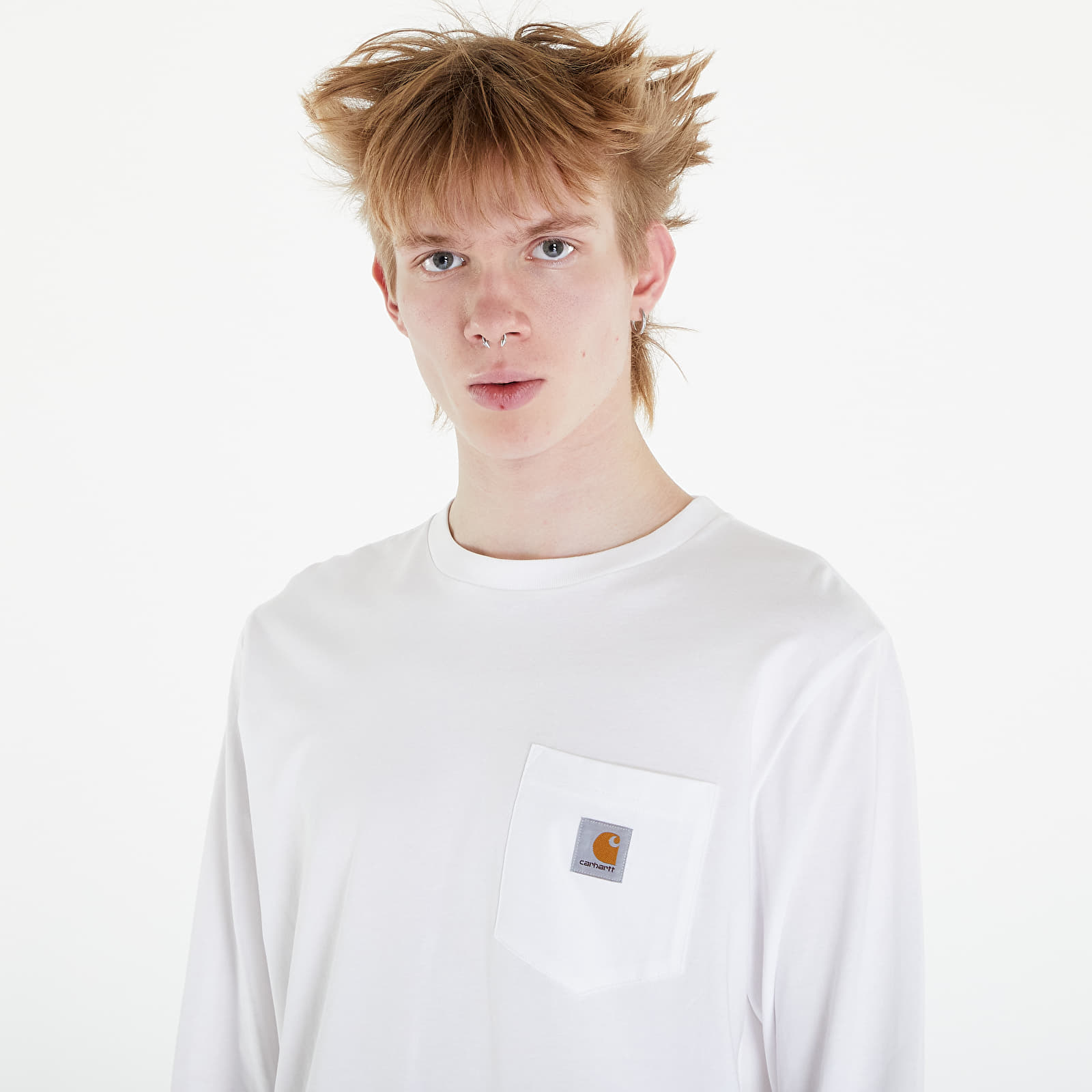 Koszulki Carhartt WIP Long Sleeve Pocket T-Shirt UNISEX White