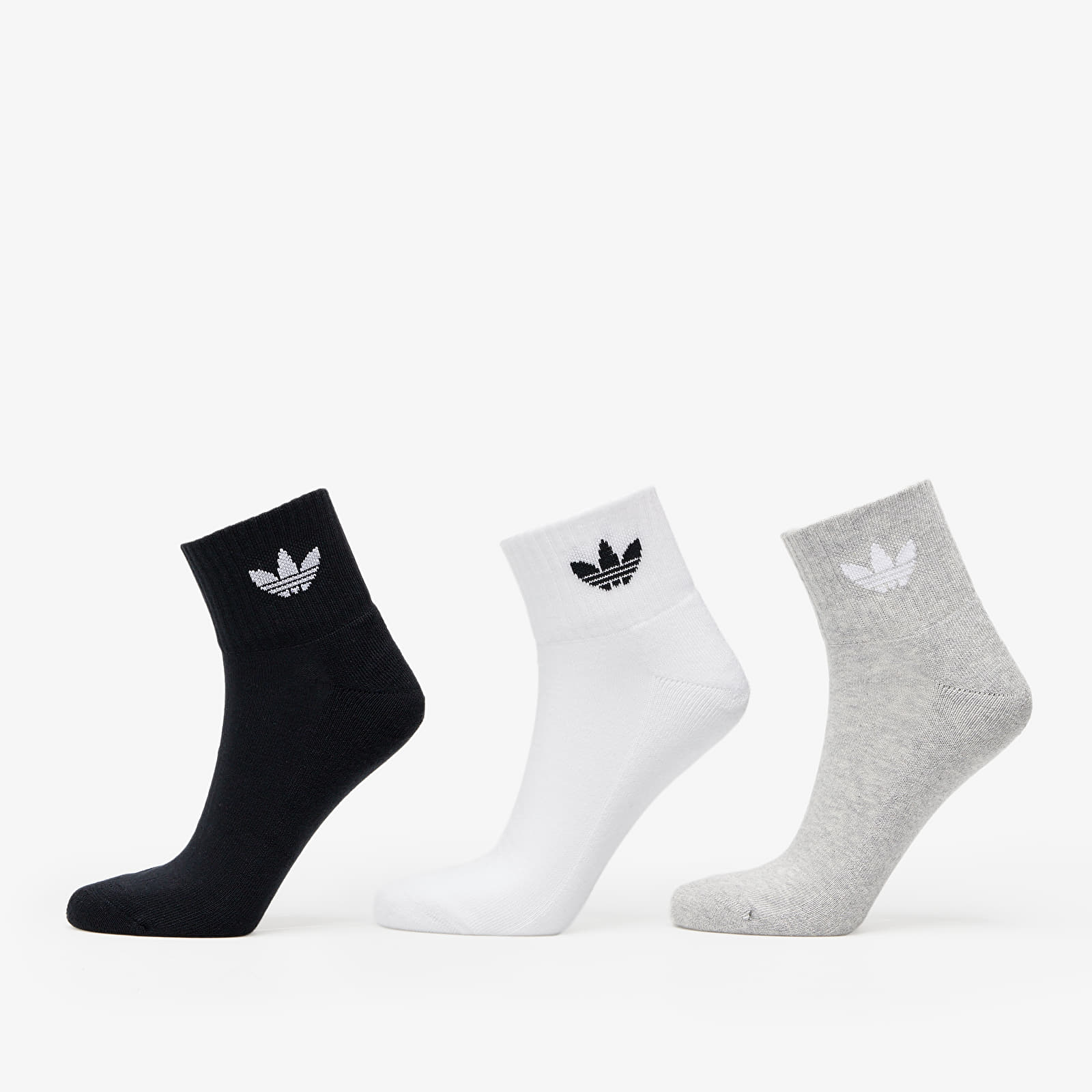 Levně adidas Mid Ankle Sock 3-Pack White/ Medium Grey Heather/ Black