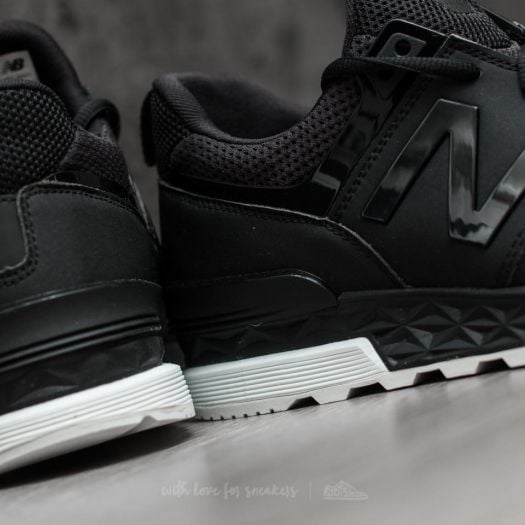 Sepatu New New Balance 574 Black Leather Womens 574 Sneakers New