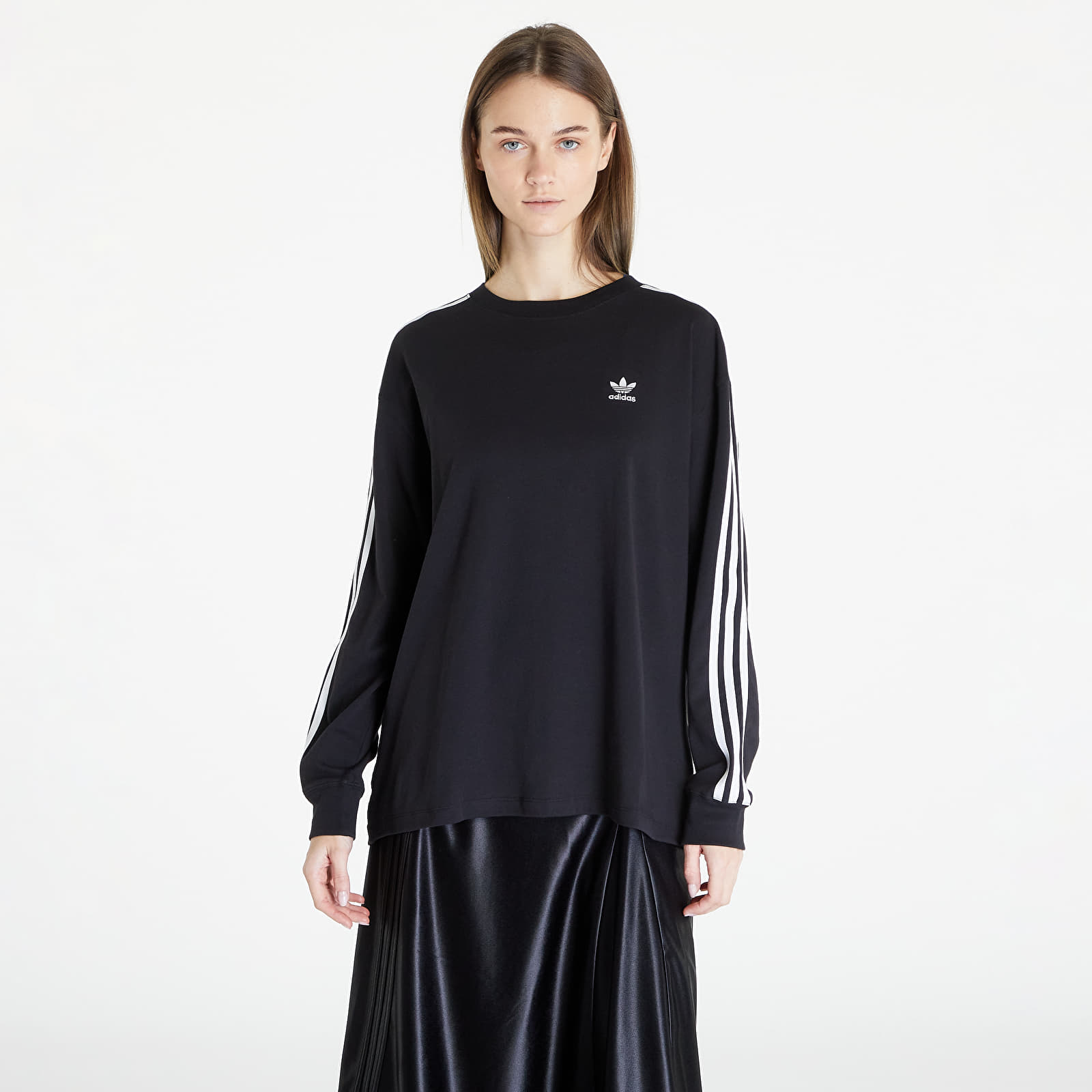 Levně adidas 3 Stripes Longsleeve T-Shirt Black