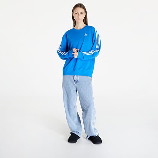 Hoodies en truien adidas 3 Stripes Oversized Crew Sweatshirt Blue