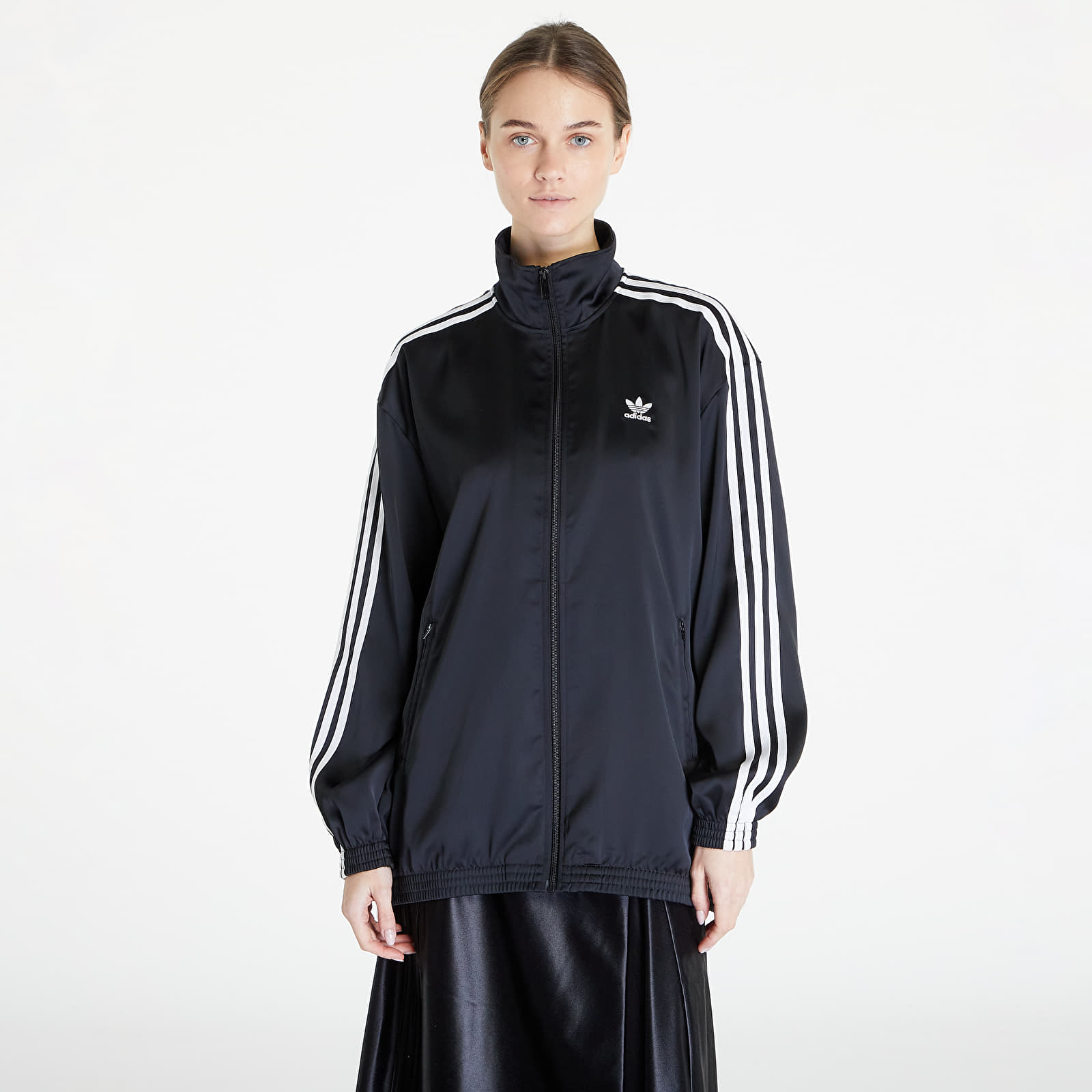 Dukserice adidas Loose Satin Track Top Black