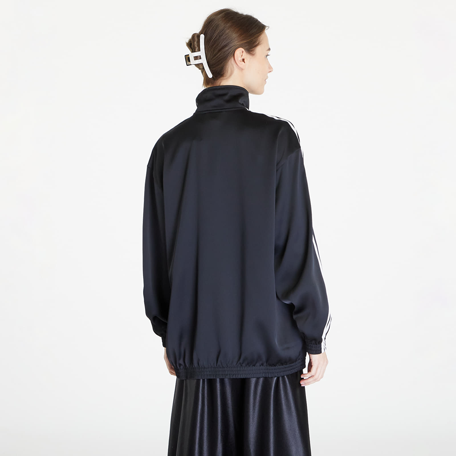 Kapucnis pulóverek és pulcsik adidas Loose Satin Track Top Black
